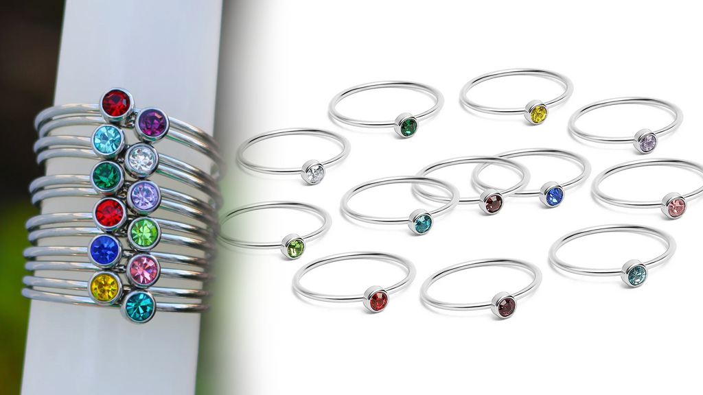 Birthstone Stacking Rings for All 12 Months