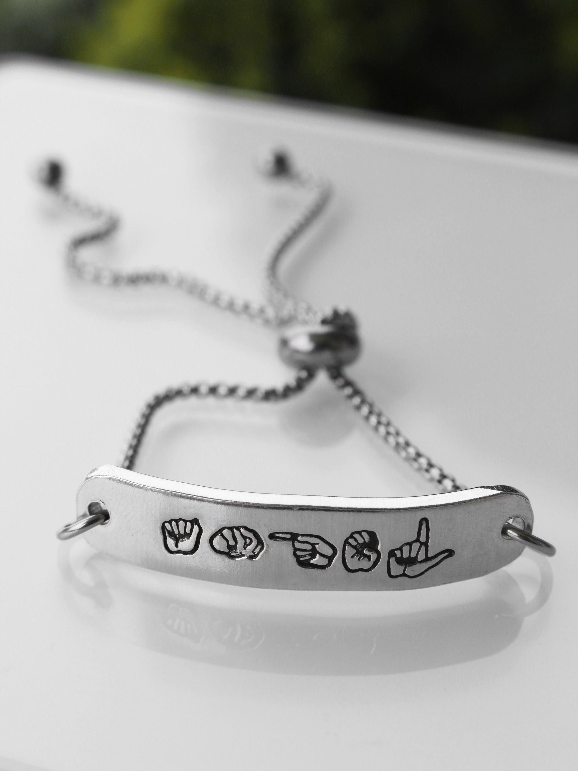 ASL Name Slide Bracelet