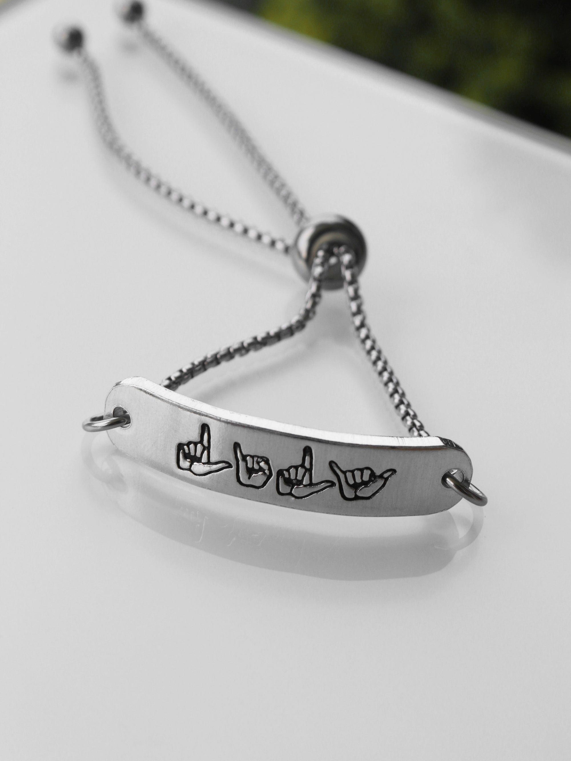 ASL Name Slide Bracelet