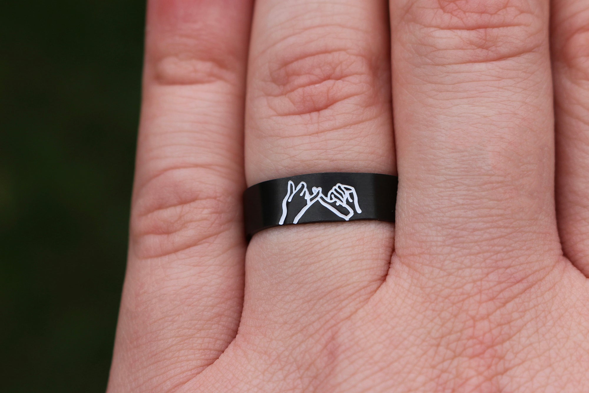 Pinky Promise Ring - Black Stainless Steel