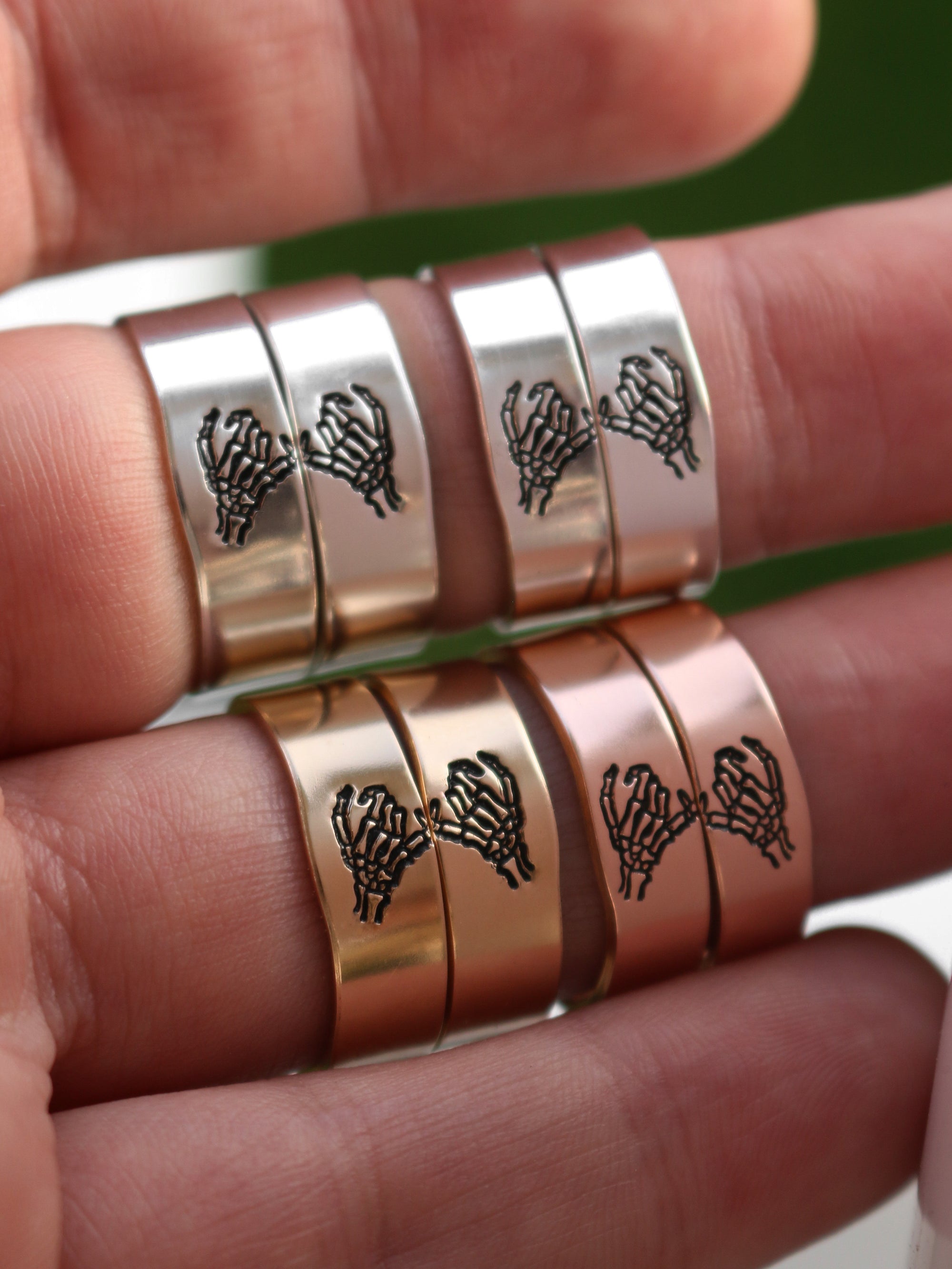 Double Skeleton Pinky Swear Ring Set