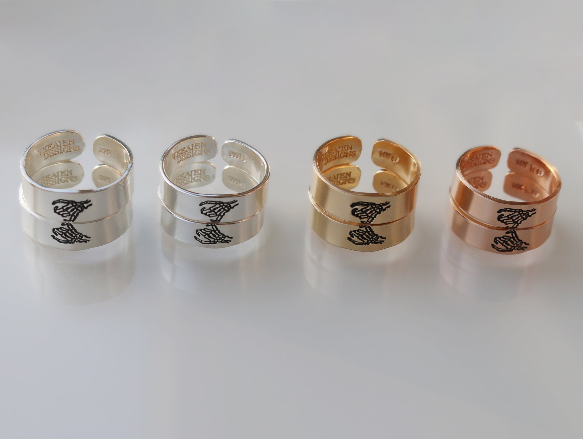Double Skeleton Pinky Swear Ring Set