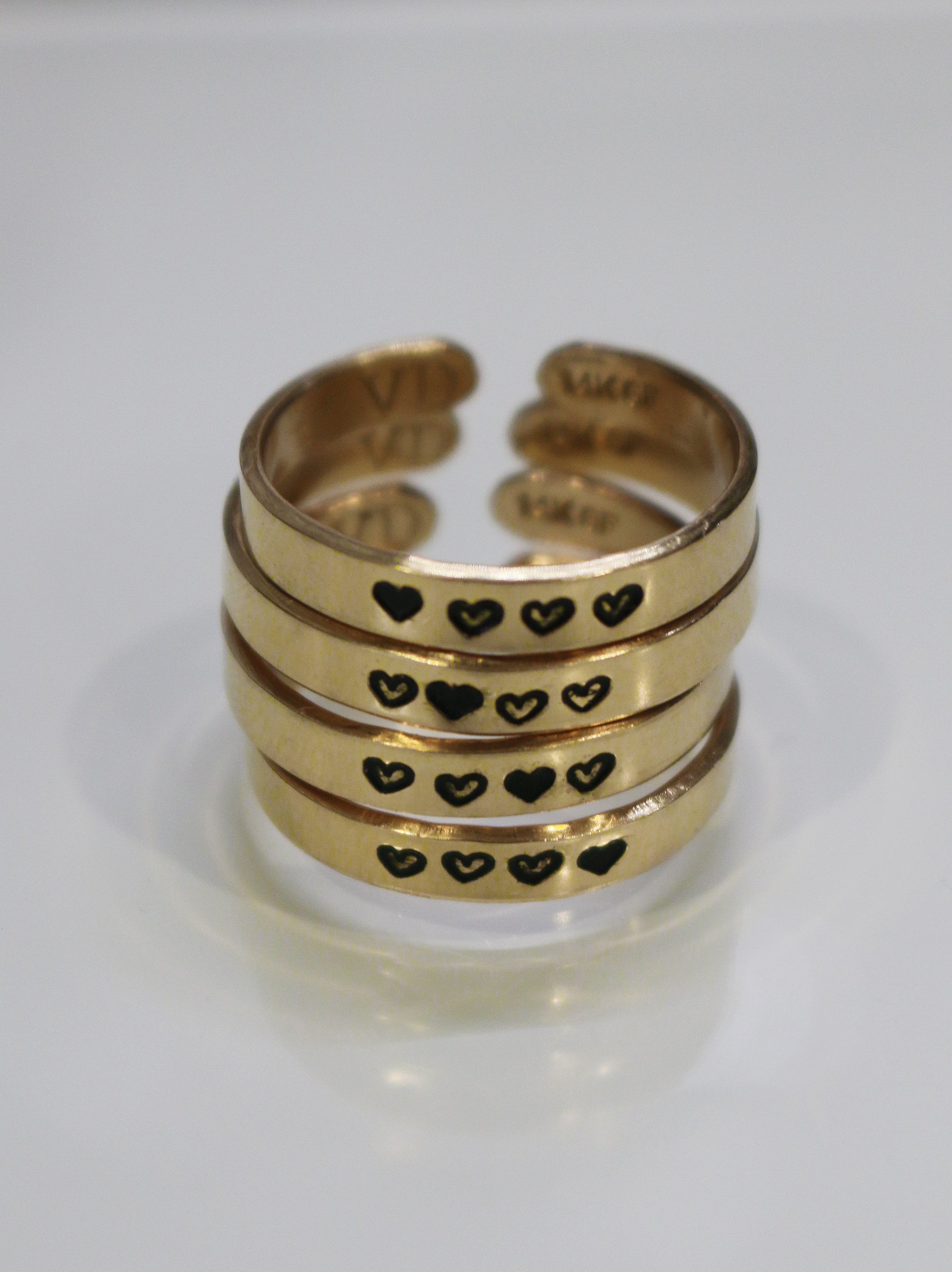 Best Friend Heart Rings for 2, 3, 4, 5, 6, 7, or 8
