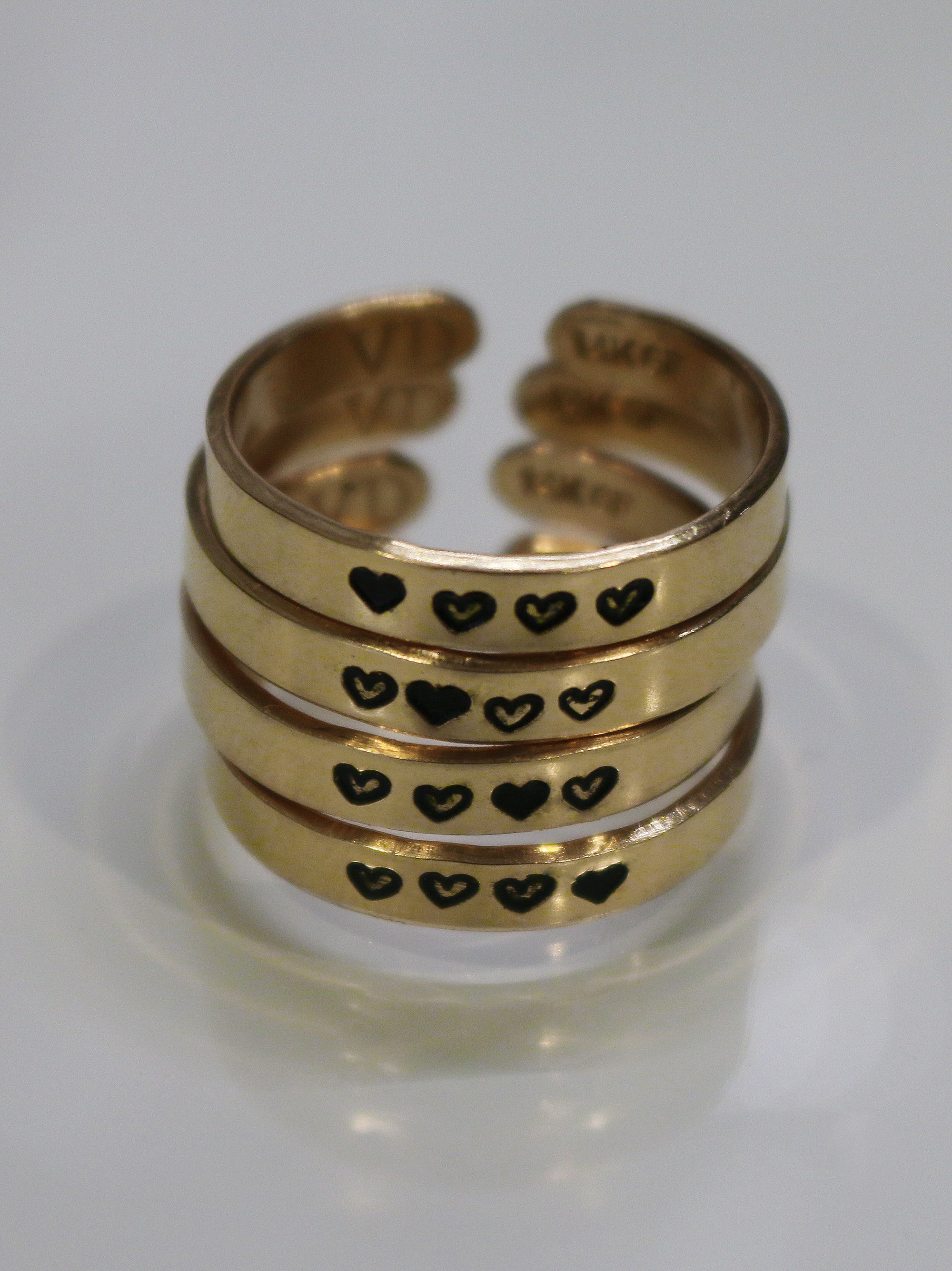 Best Friend Heart Rings for 2, 3, 4, 5, 6, 7, or 8