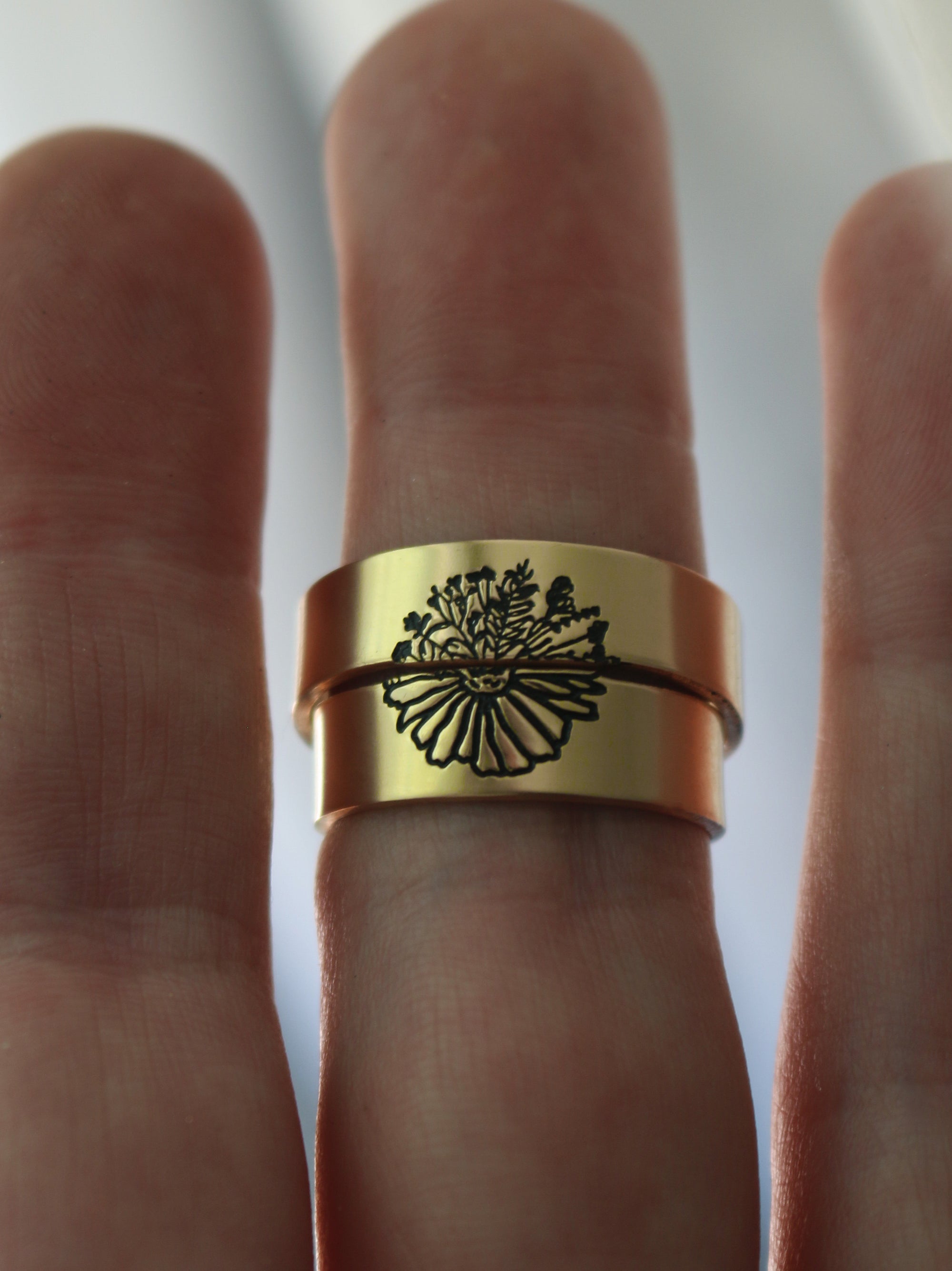 Daisy Wildflower Matching Ring Set