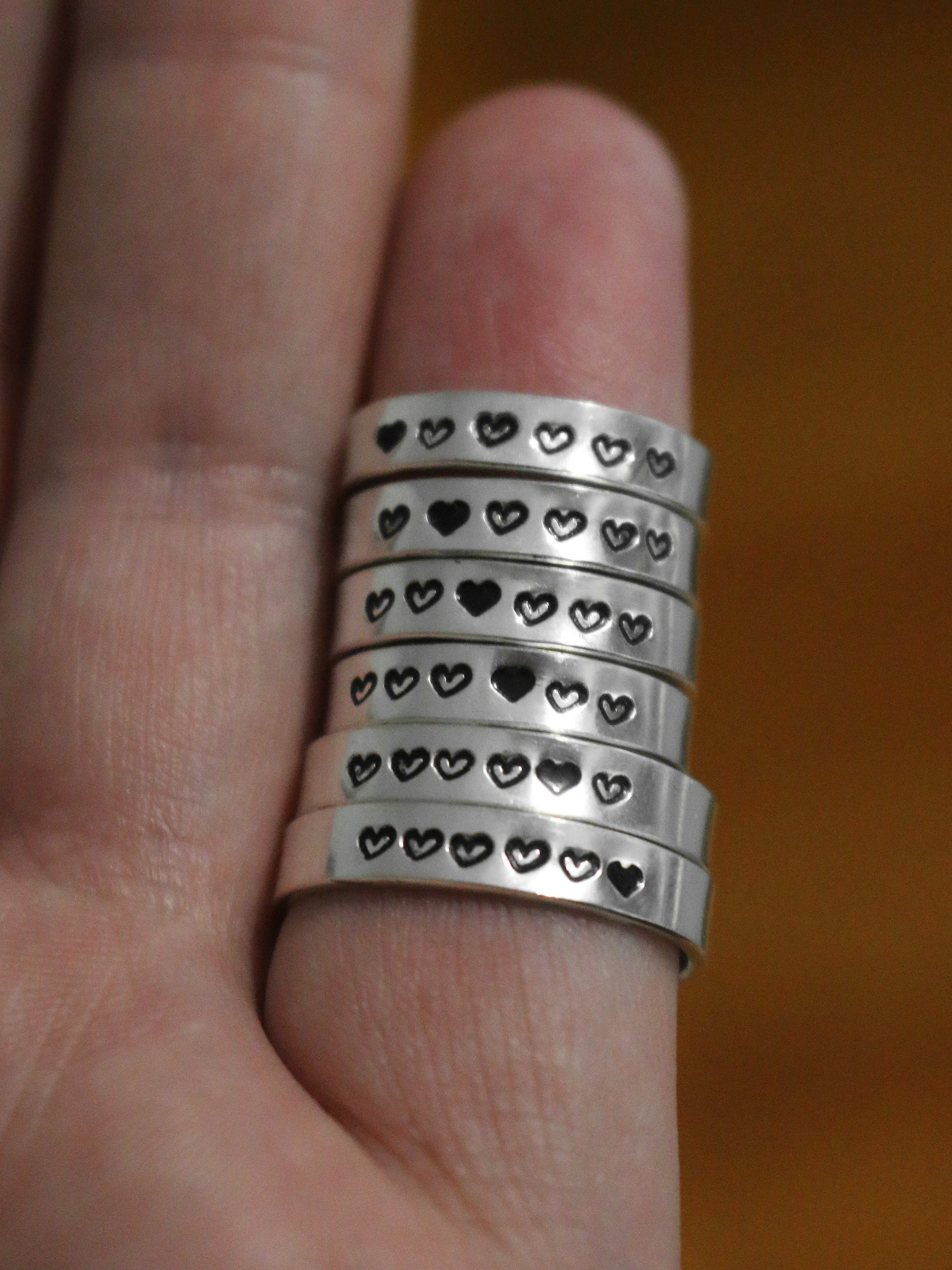 Best Friend Heart Rings for 2, 3, 4, 5, 6, 7, or 8