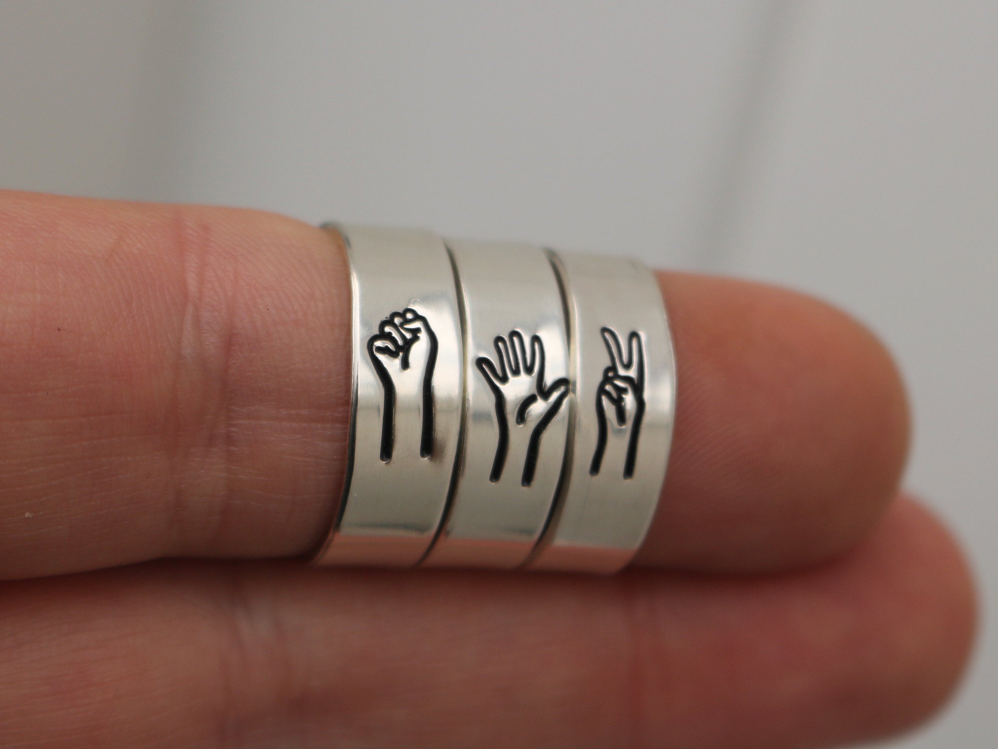 Rock Paper Scissors Ring Set