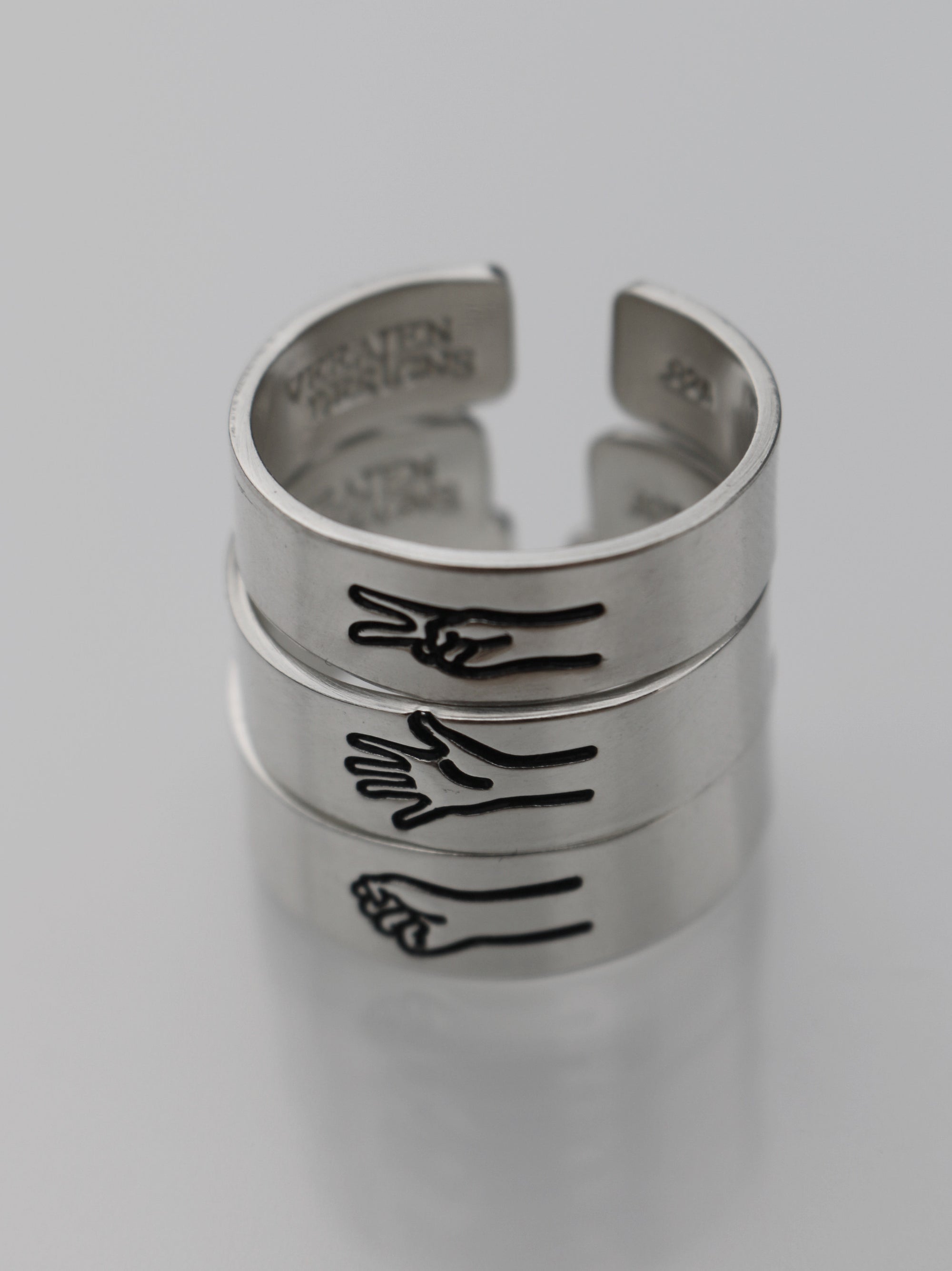 Rock Paper Scissors Ring Set