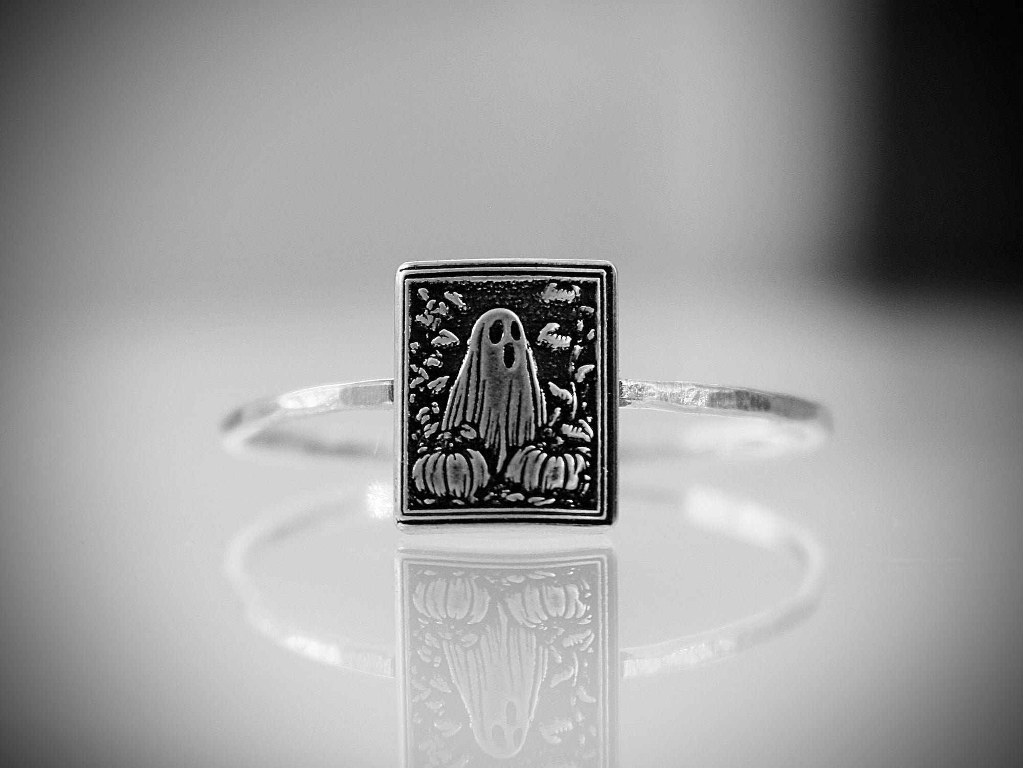 Vintage Halloween Ghost Ring - Sterling Silver