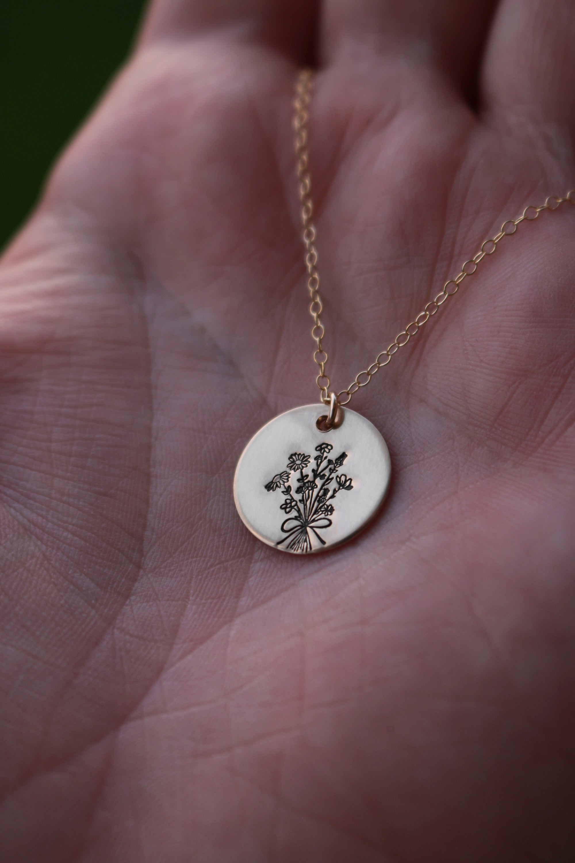 Wildflower Bouquet Gold Necklace