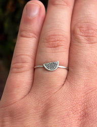 Orange Slice Ring | Citrus Fruit Jewelry | Dainty Minimalist Ring for Summer & Spring | Sterling Botanical Ring for Nature Lovers Foodies