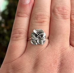 Pansy Statement Ring | Large Floral Nature Inspired Jewelry | Bold Cottagecore Ring for Gardeners & Flower Lovers | Unique Springtime Gift