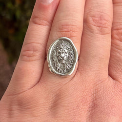 Lion Head Statement Ring | Bold King of the Jungle Jewelry | Unique Animal Ring for Zodiac Leo & Power Lovers | Fearless Warrior Style Gift