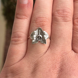 Orchid Statement Ring | Bold Floral Nature Inspired Jewelry | Large Flower Ring for Exotic & Botanical Lovers | Unique Tropical Garden Gift