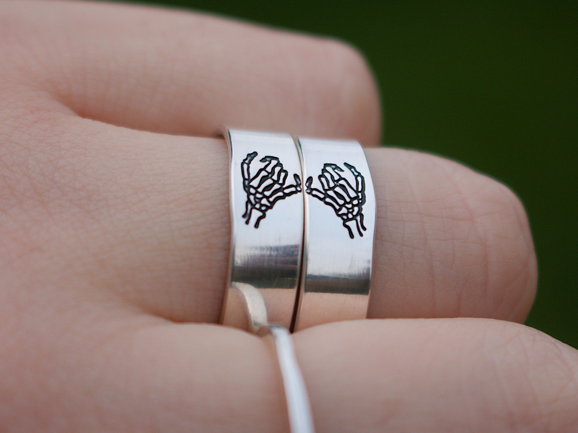 Double Skeleton Pinky Swear Ring Set