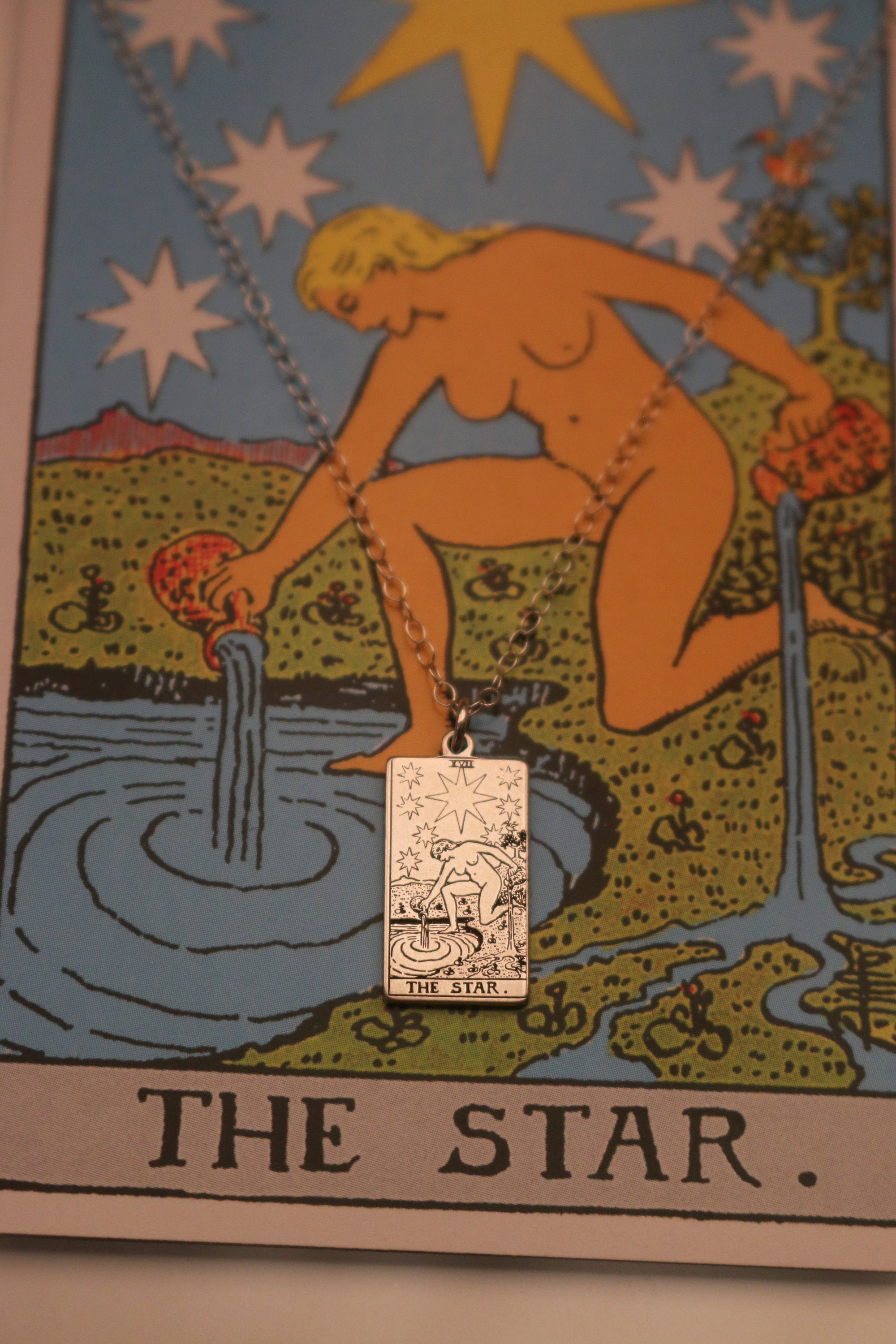 The Star Tarot Card Necklace - Sterling Silver