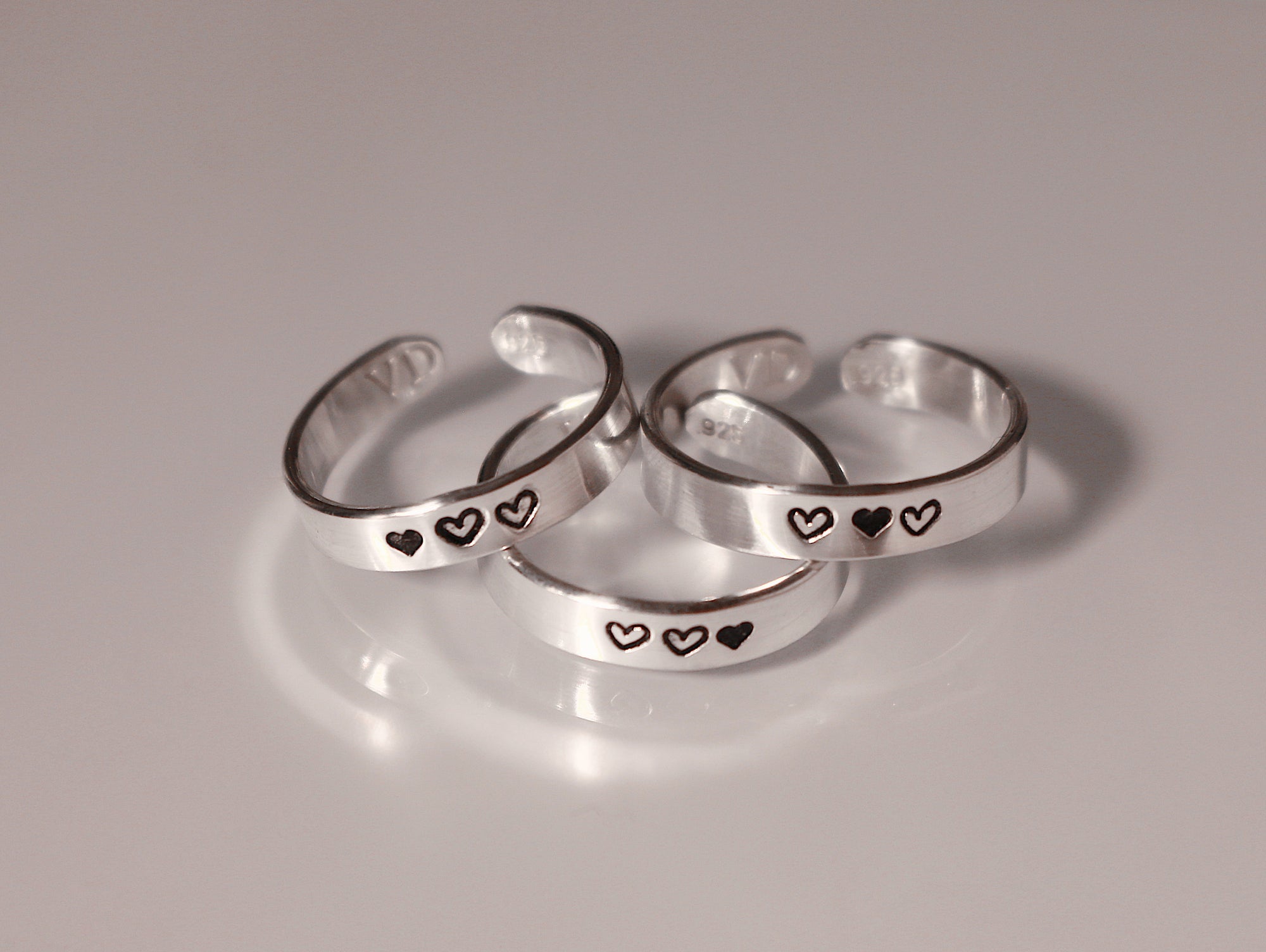 Best Friend Heart Rings for 2, 3, 4, 5, 6, 7, or 8