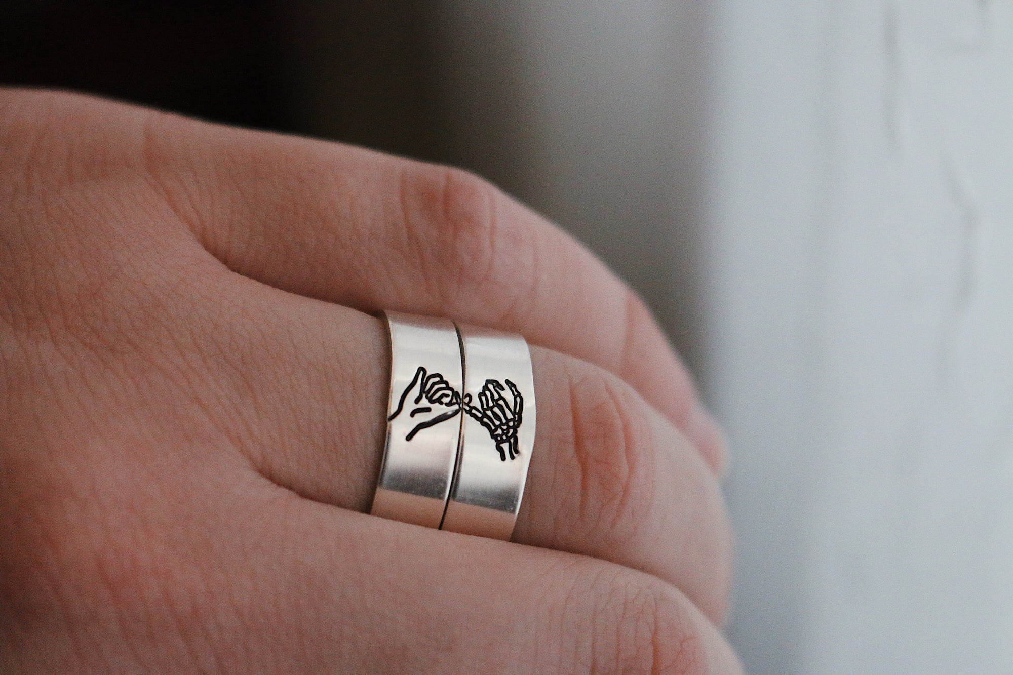 Skeleton Pinky Swear Ring Set