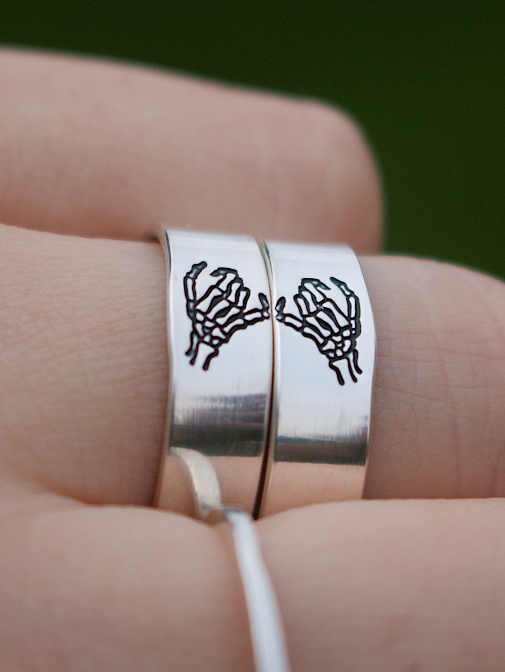 Double Skeleton Pinky Swear Ring Set