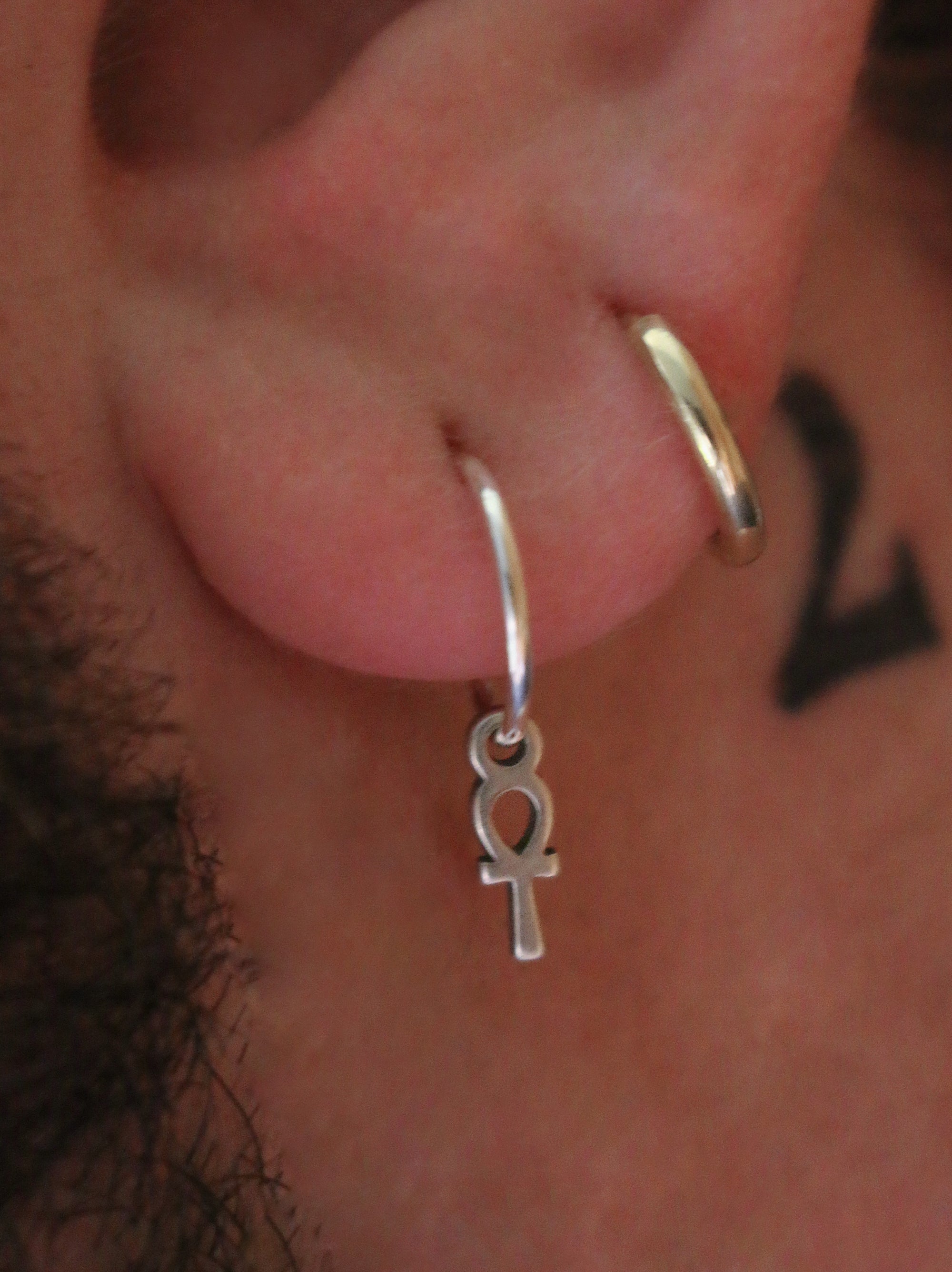 Ankh Hoop Earring