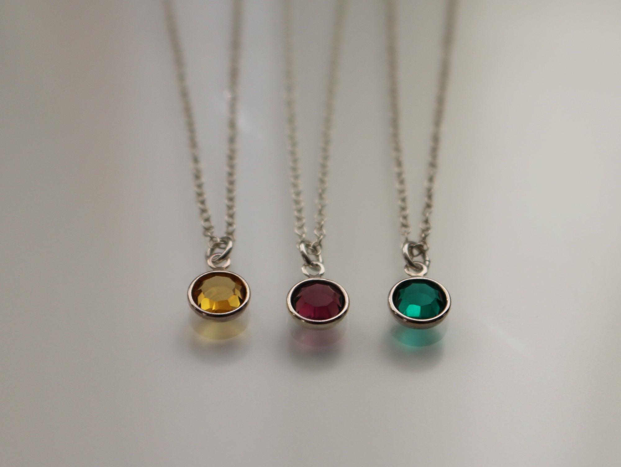 Silver Birthstone Necklace