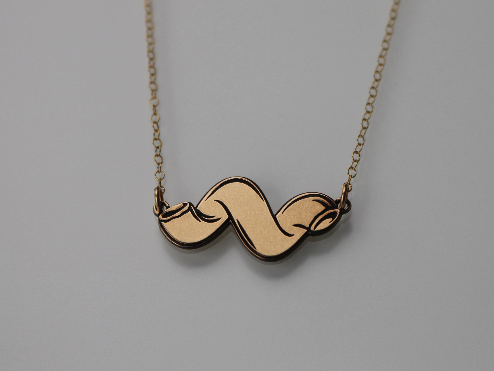 Cavatappi Pasta Necklace - Gold Filled