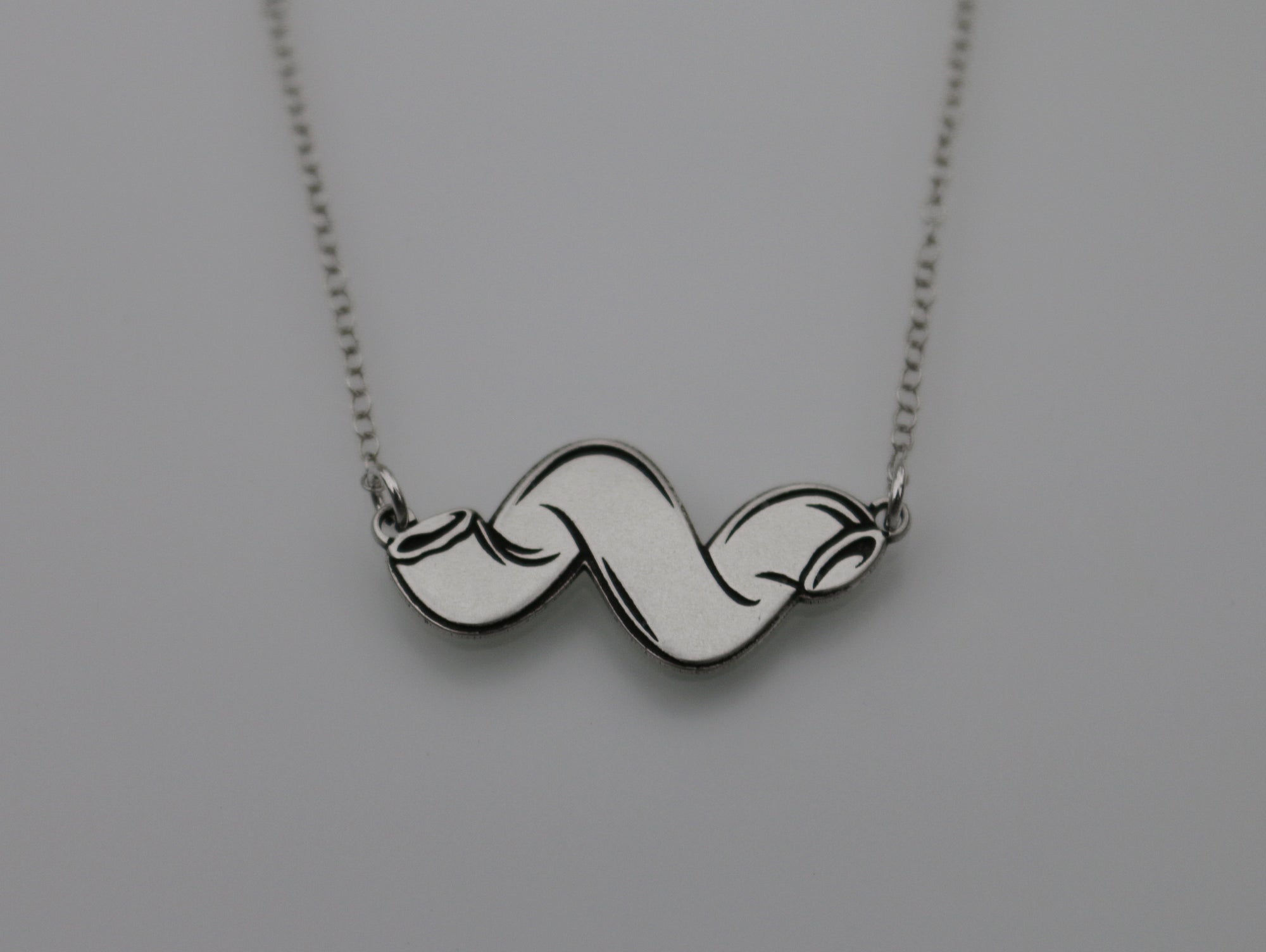 Cavatappi Pasta Necklace - Sterling Silver