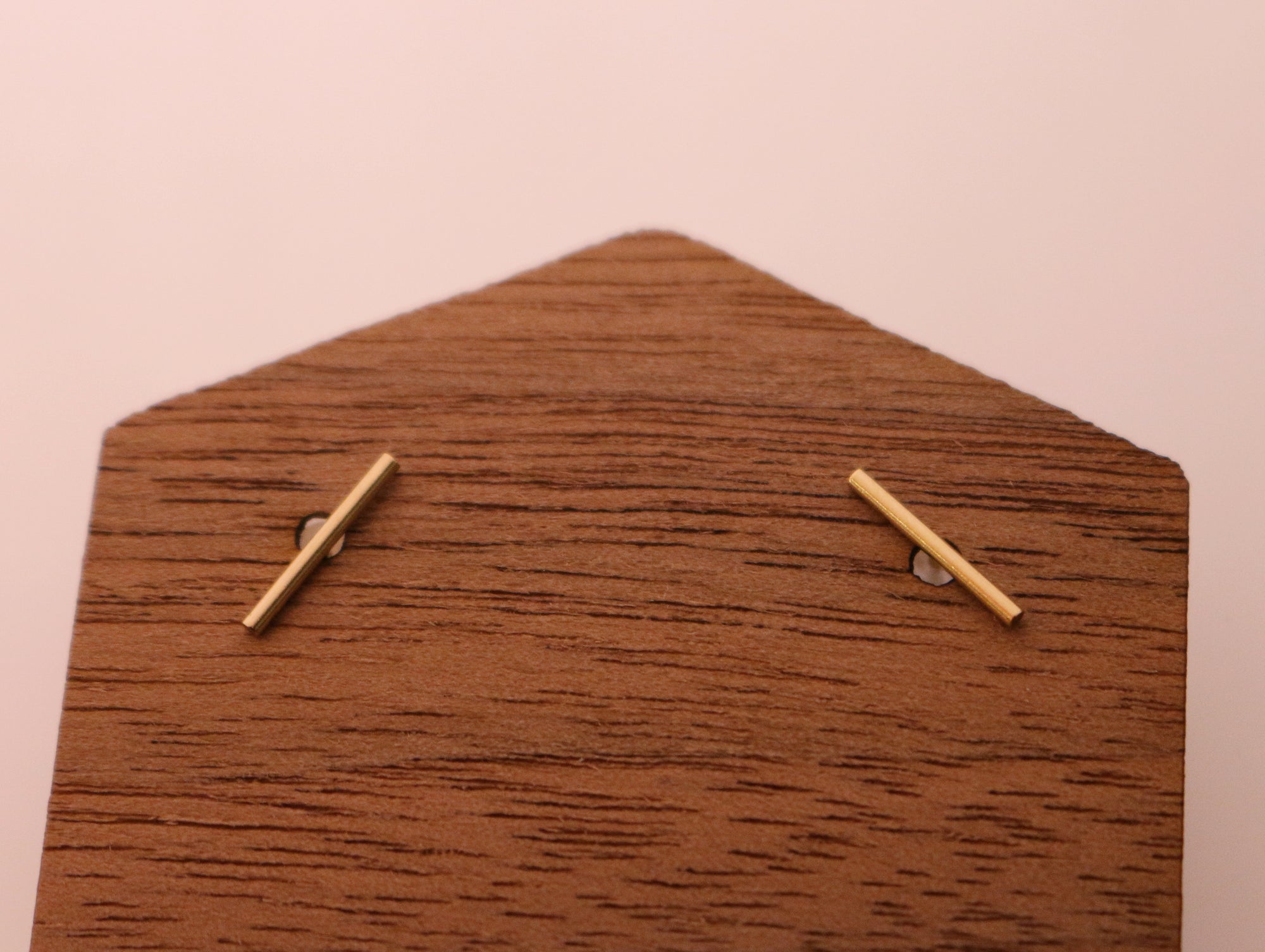 Gold Line Bar Stud Earrings