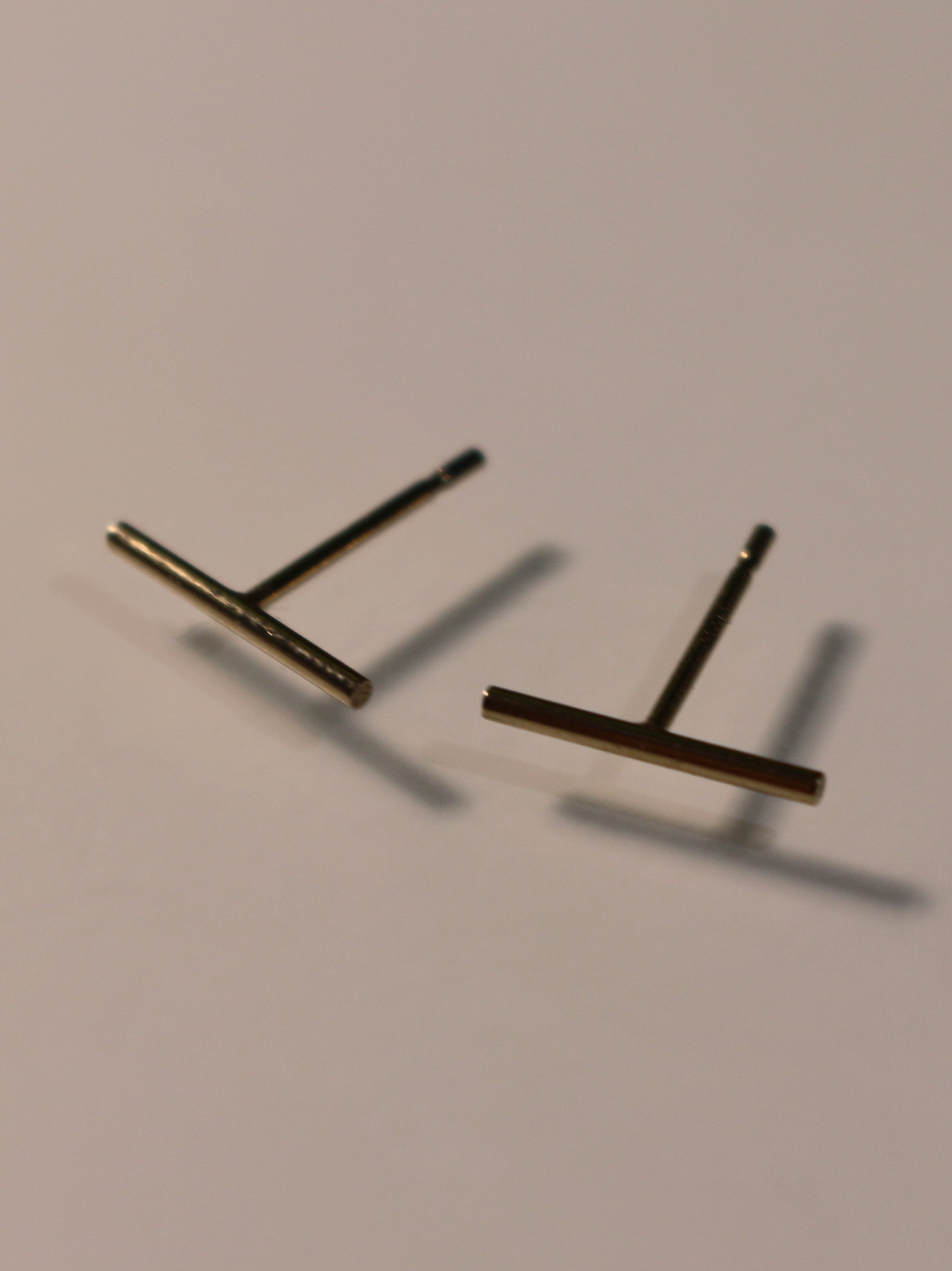 Gold Line Bar Stud Earrings