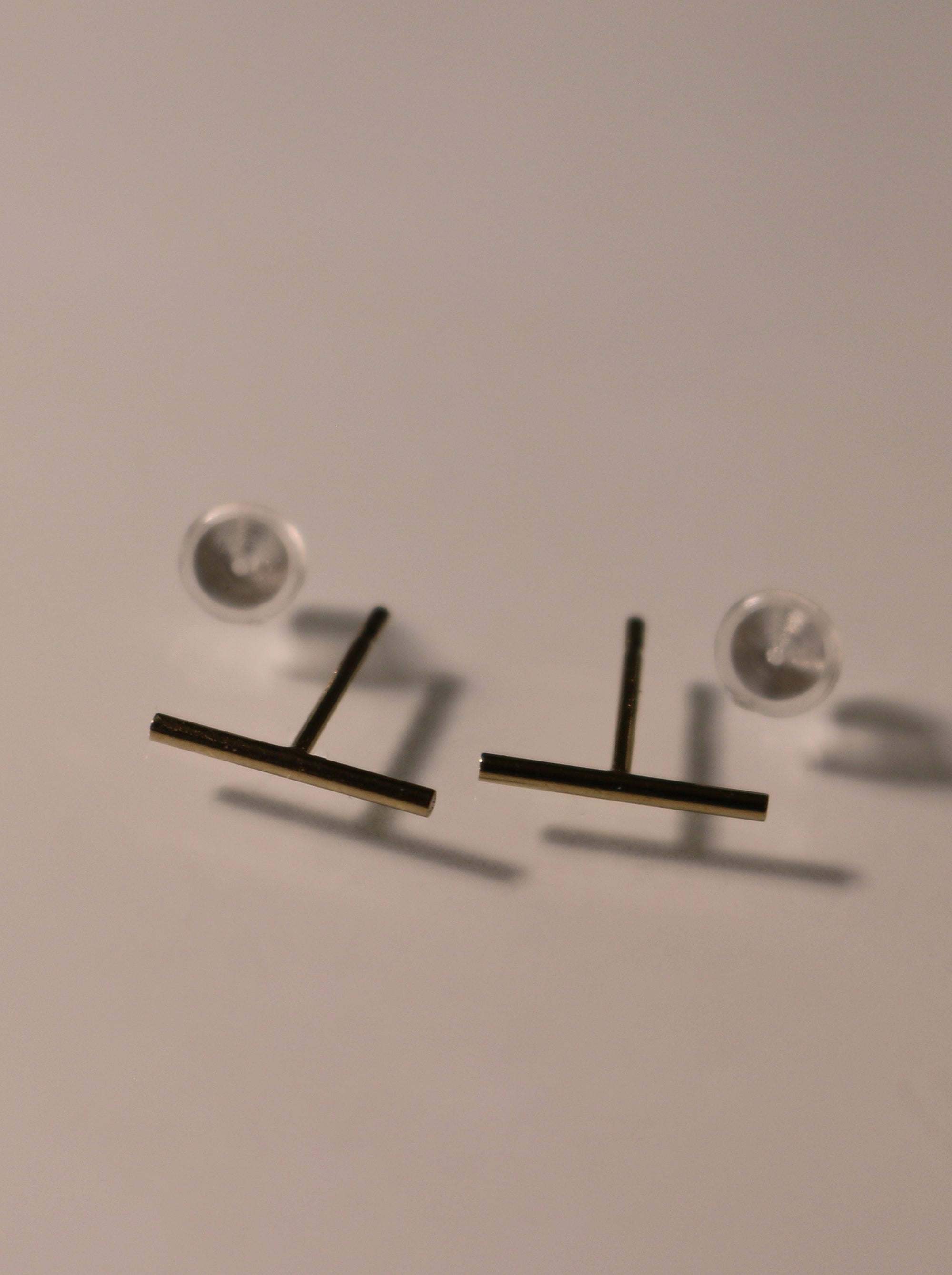 Gold Line Bar Stud Earrings