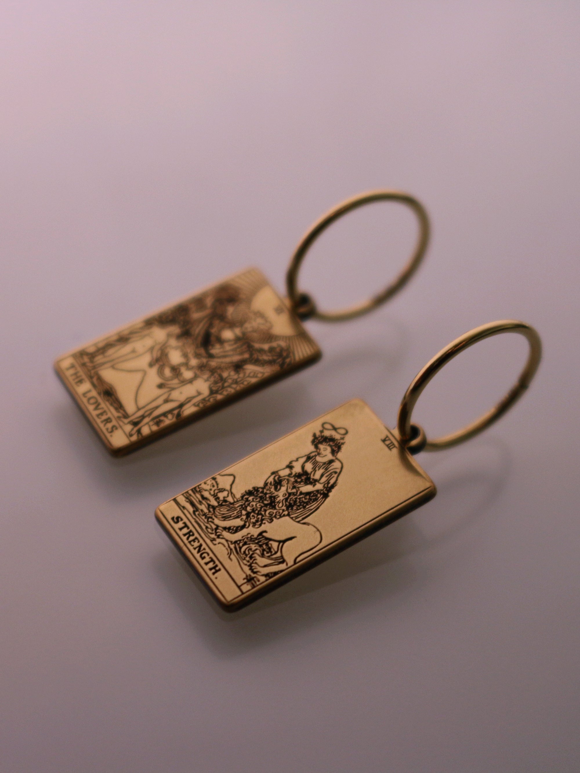 Tarot Card Hoop Earring - Gold Filled