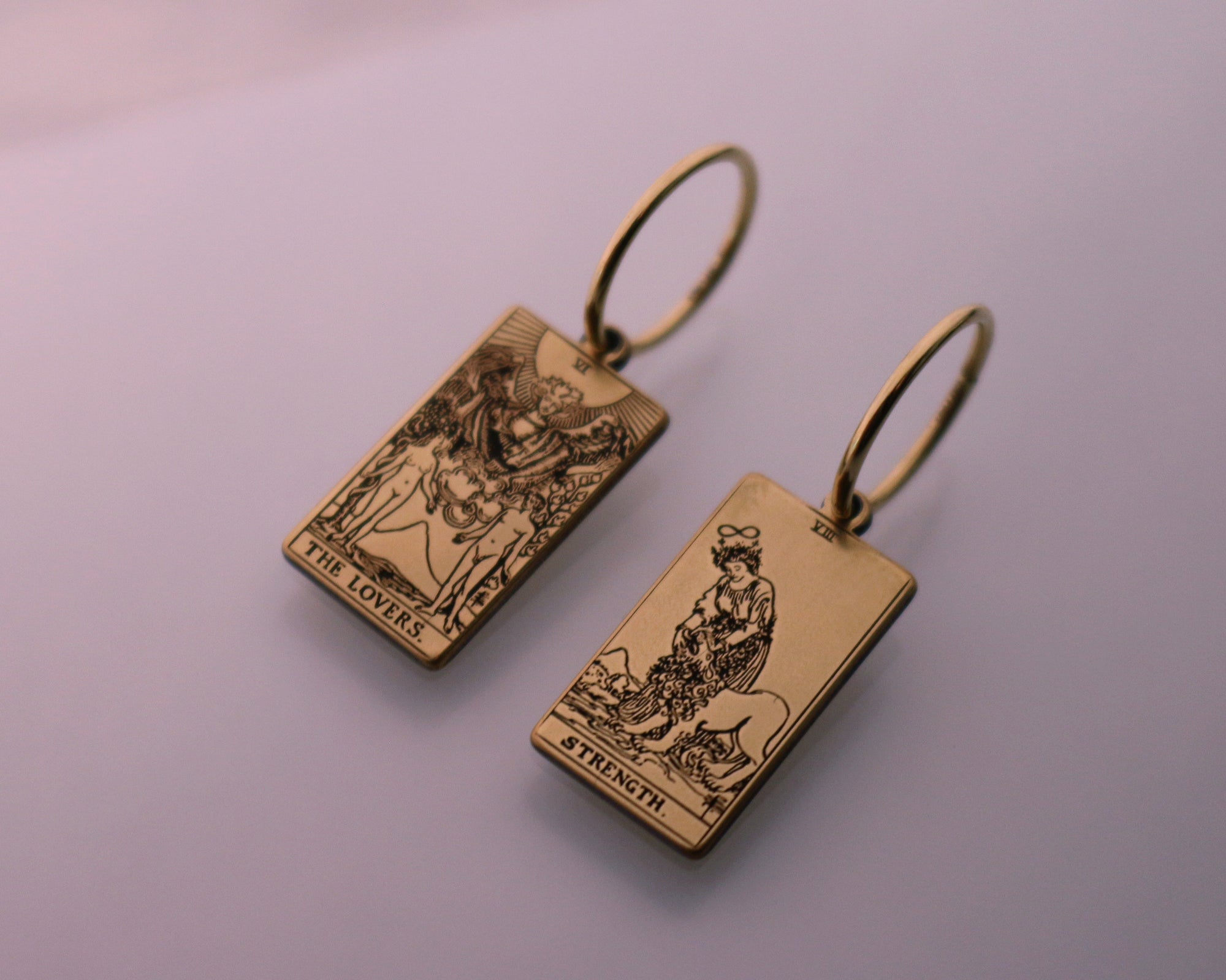 Tarot Card Hoop Earring - Gold Filled