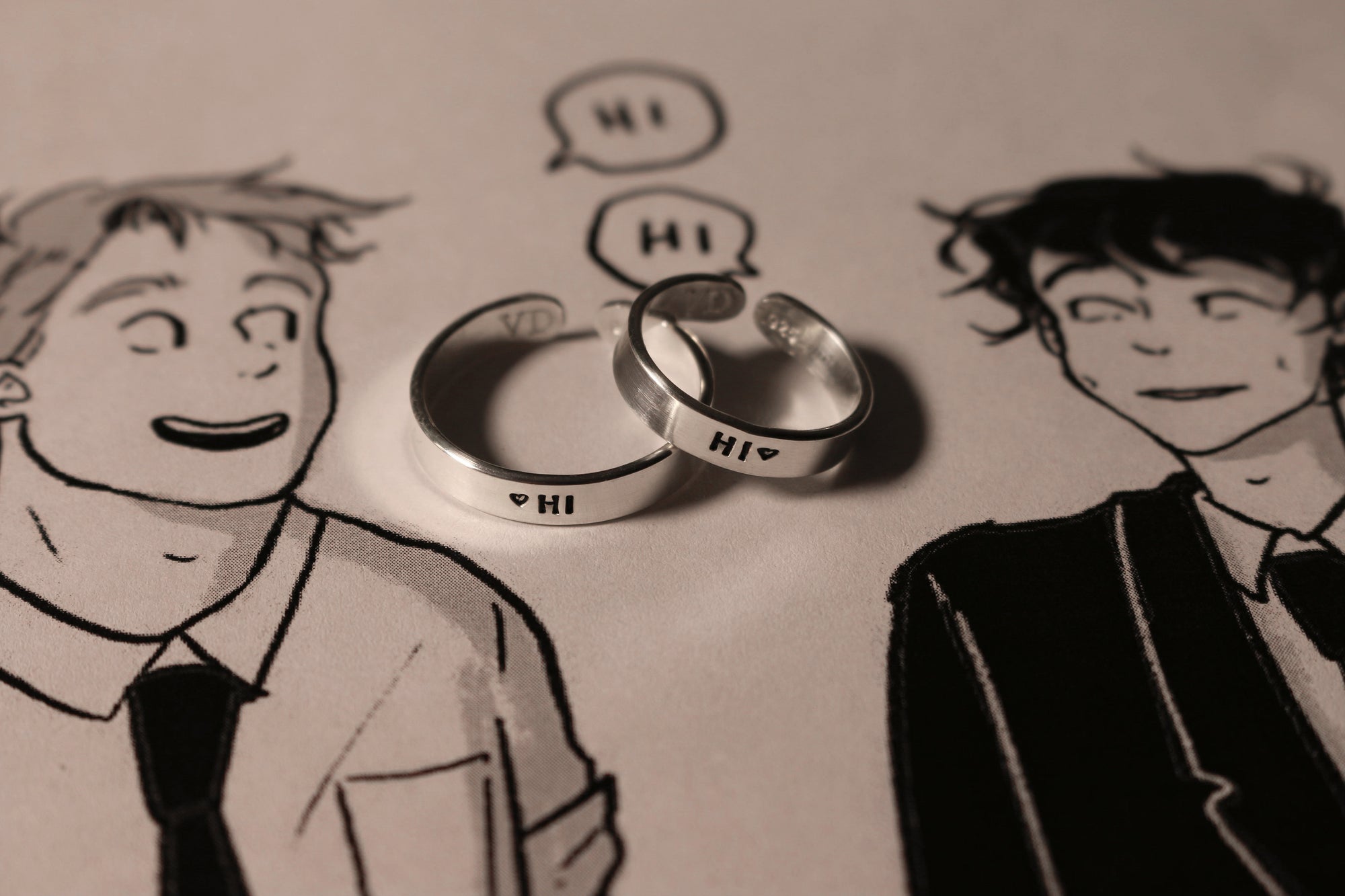 Hi Speech Bubble Ring Set