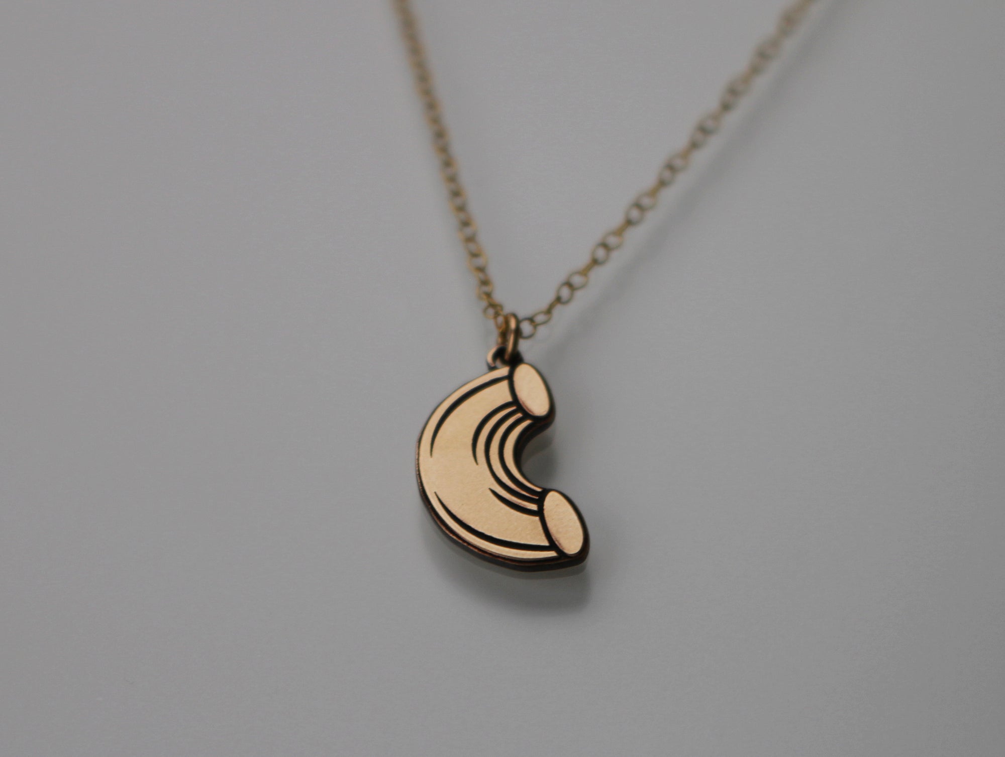 Macaroni Pasta Necklace - Gold Filled