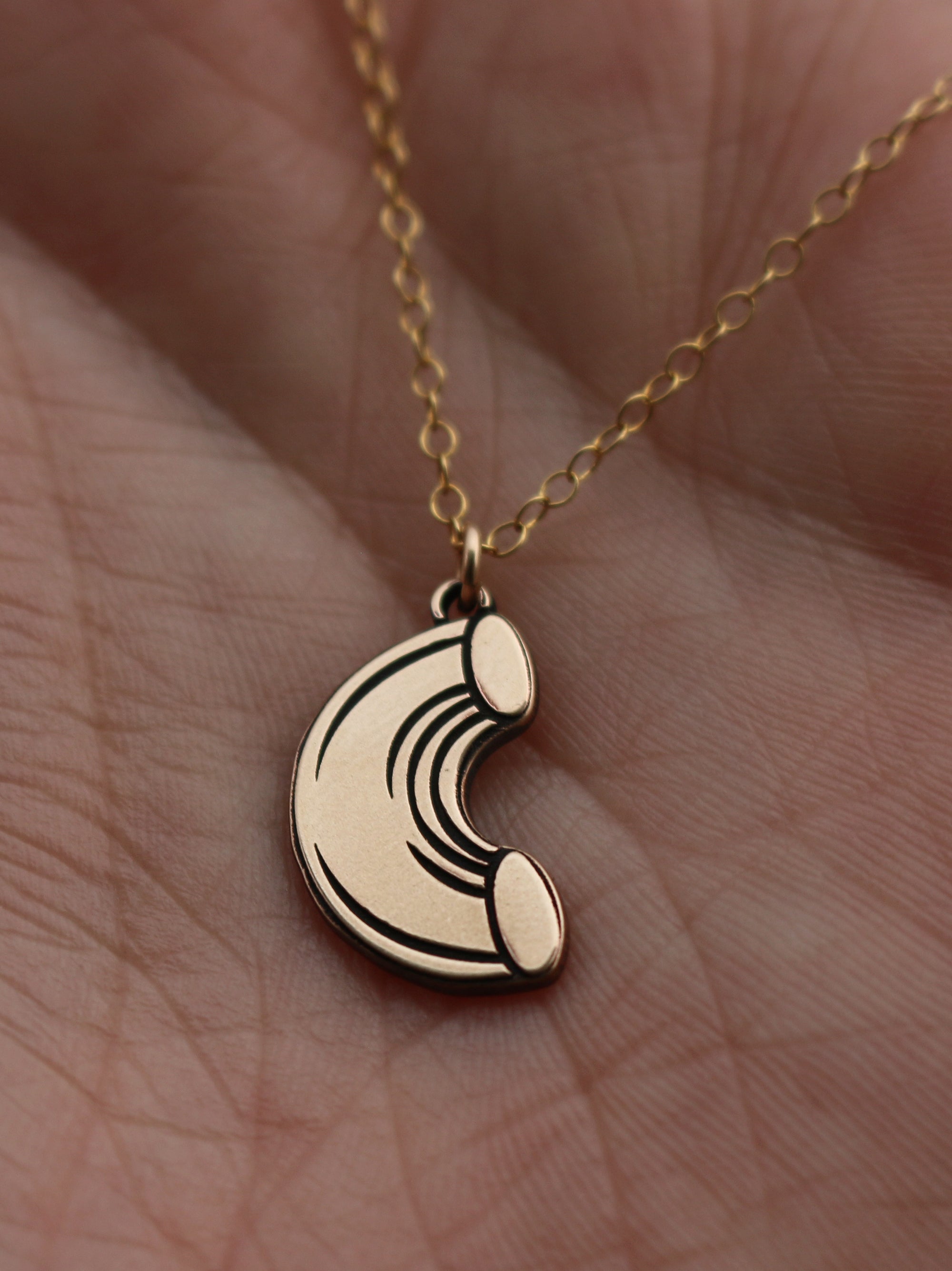 Macaroni Pasta Necklace - Gold Filled