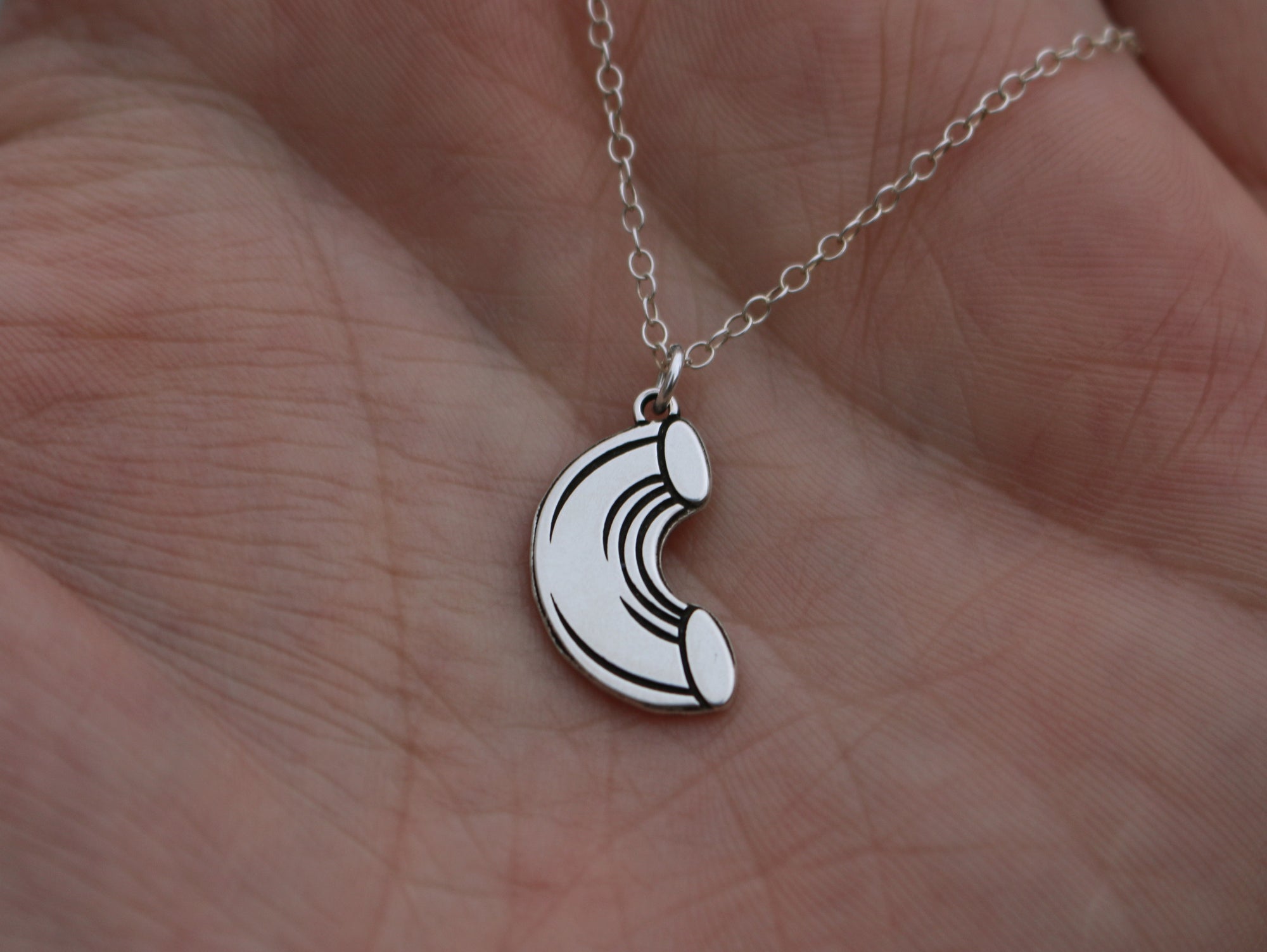 Macaroni Pasta Necklace - Sterling Silver