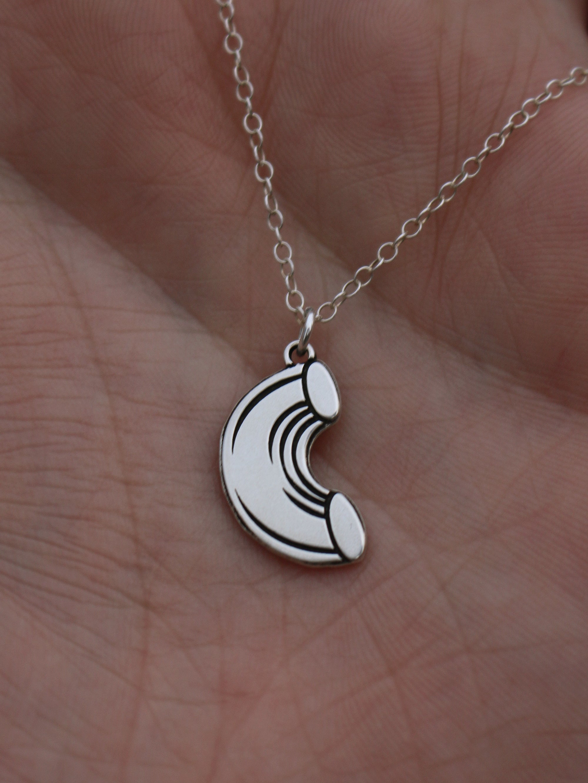 Macaroni Pasta Necklace - Sterling Silver
