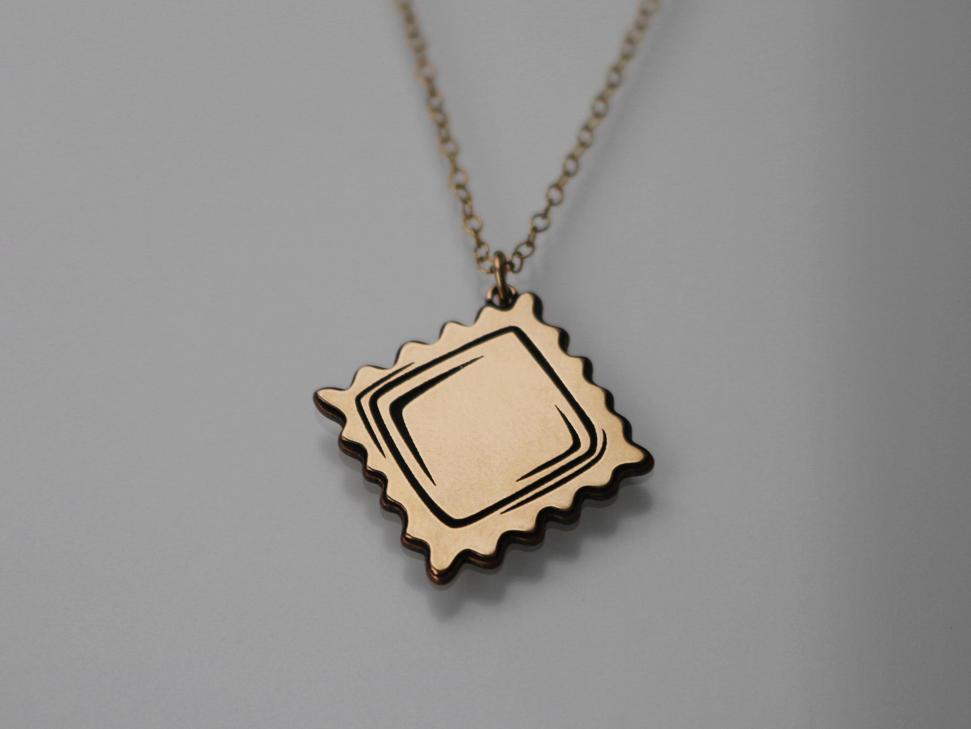 Ravioli Pasta Necklace - Gold Filled