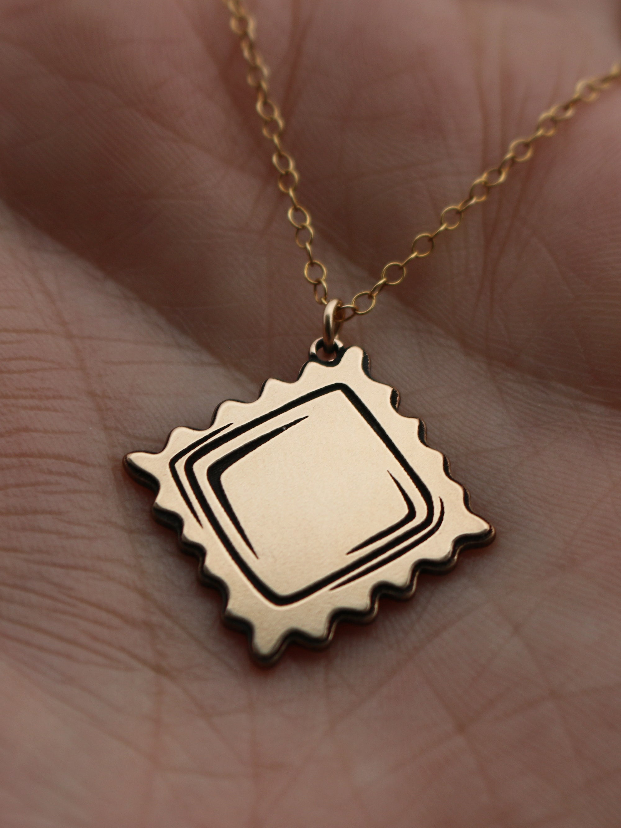 Ravioli Pasta Necklace - Gold Filled
