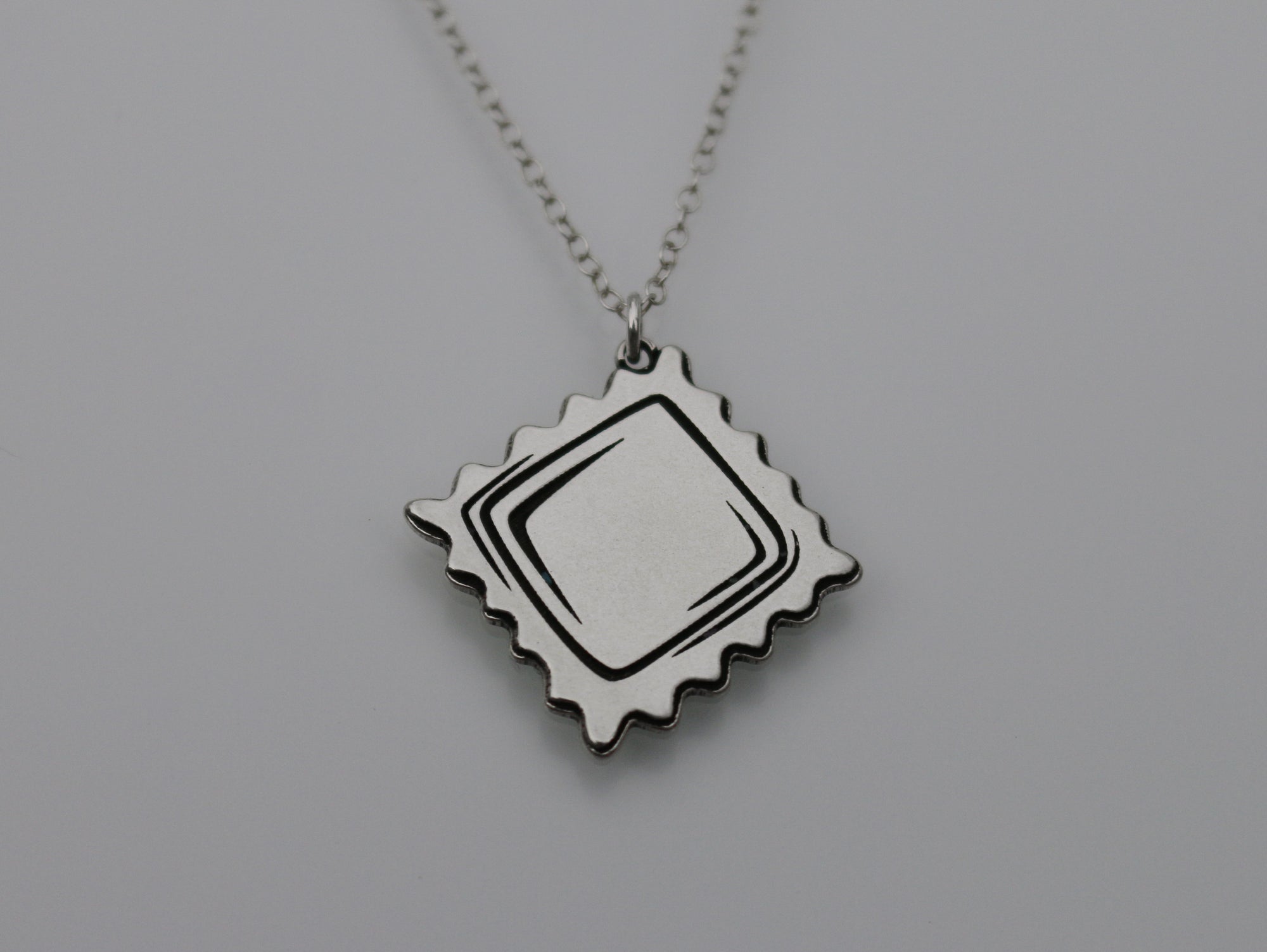 Ravioli Pasta Necklace - Sterling Silver