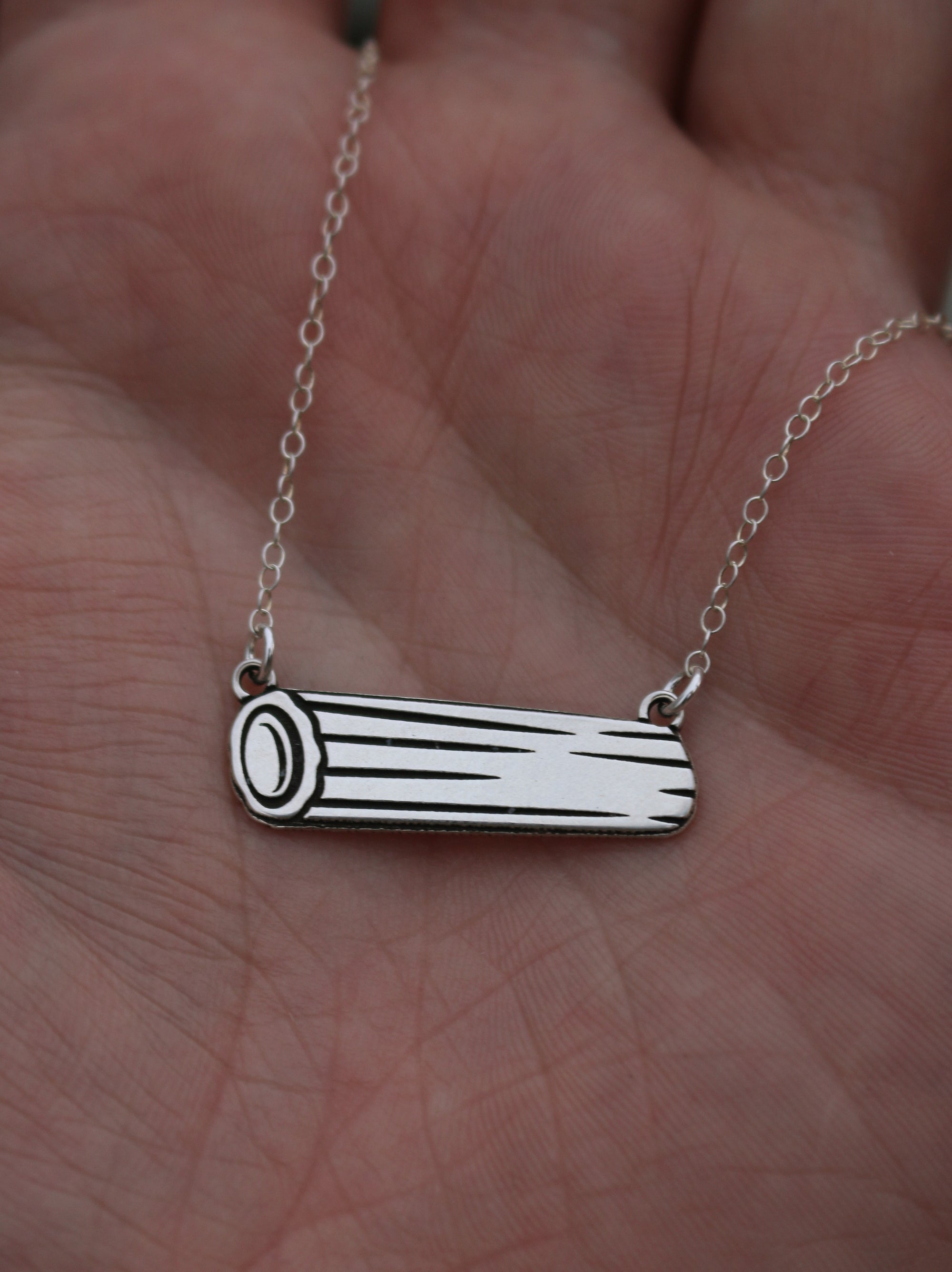 Rigatoni Pasta Necklace - Sterling Silver