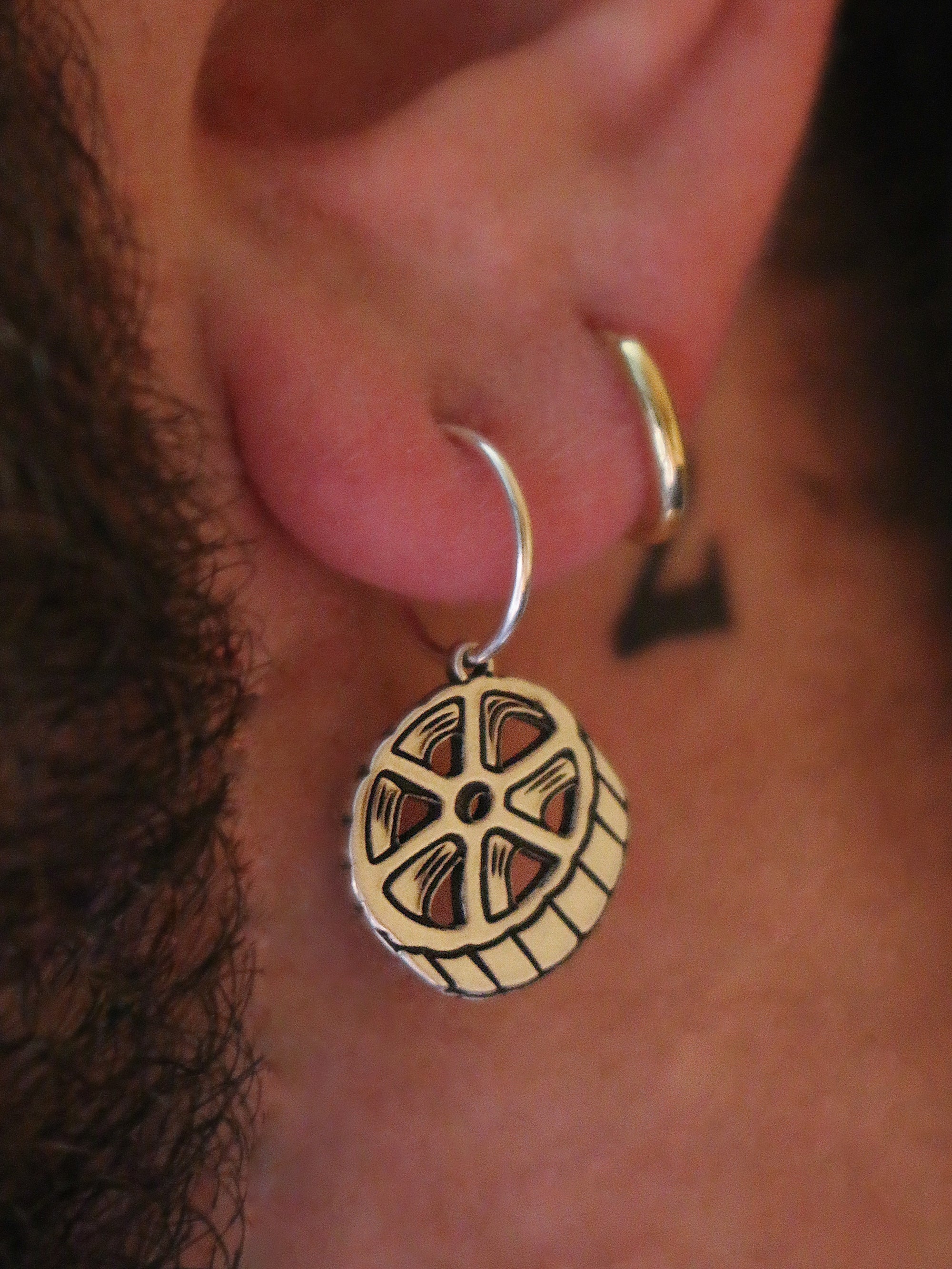 Rotelle Pasta Hoop Earring