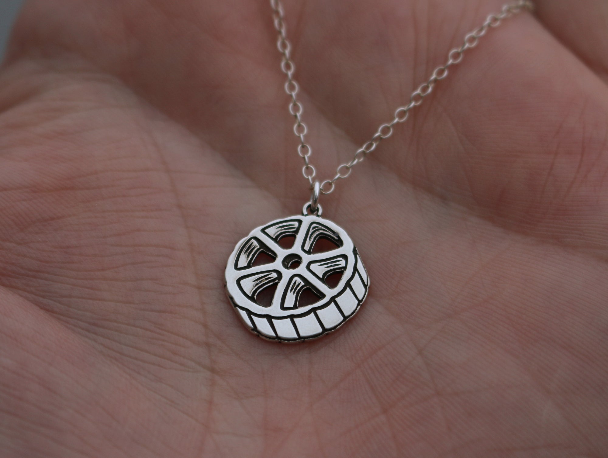 Rotelle Pasta Necklace - Sterling Silver