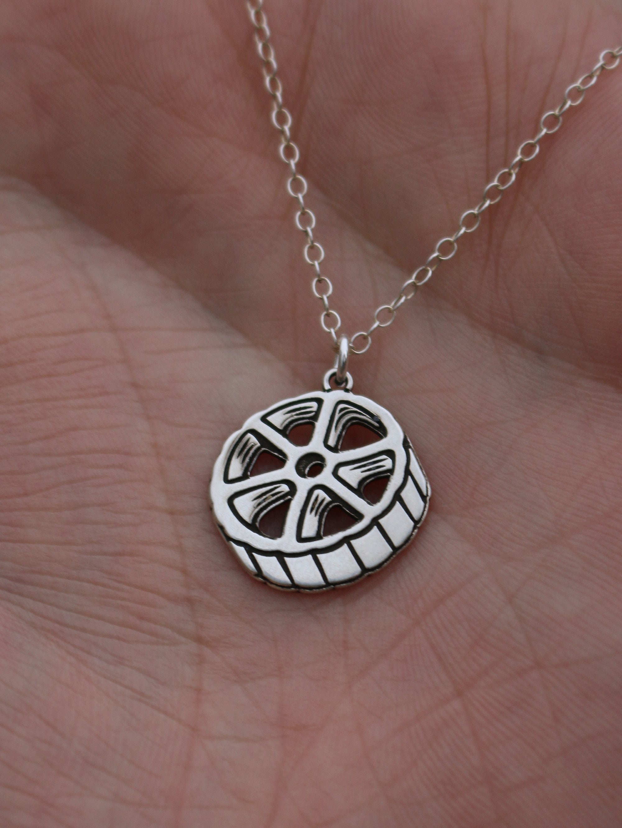 Rotelle Pasta Necklace - Sterling Silver