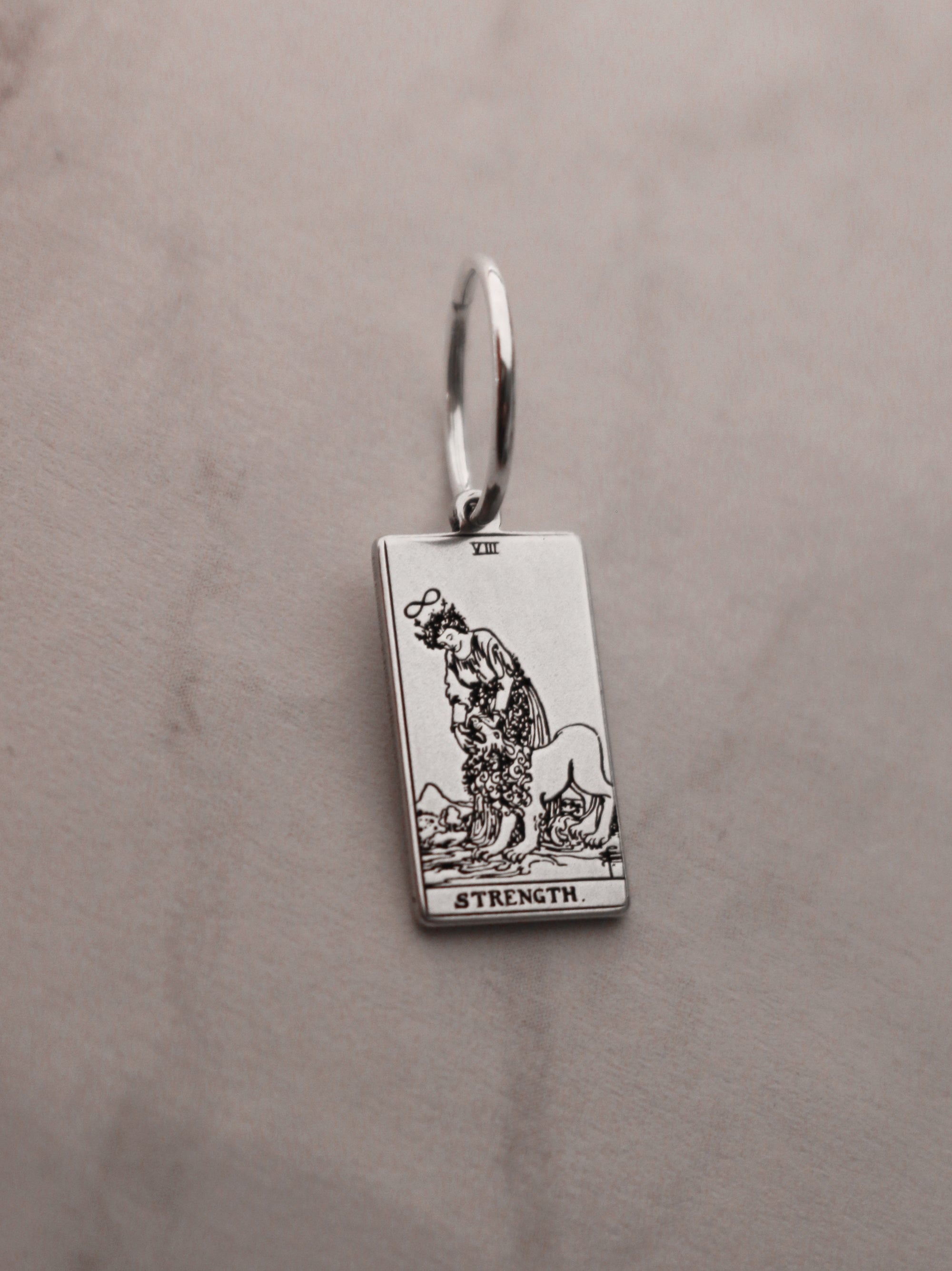 Tarot Card Hoop Earring - Sterling Silver