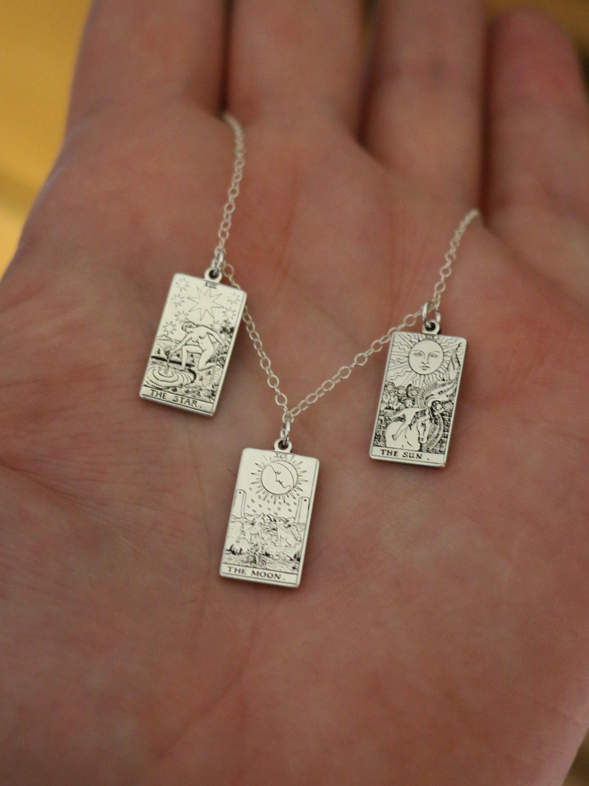 Tarot Card Spread Necklace - Sterling Silver