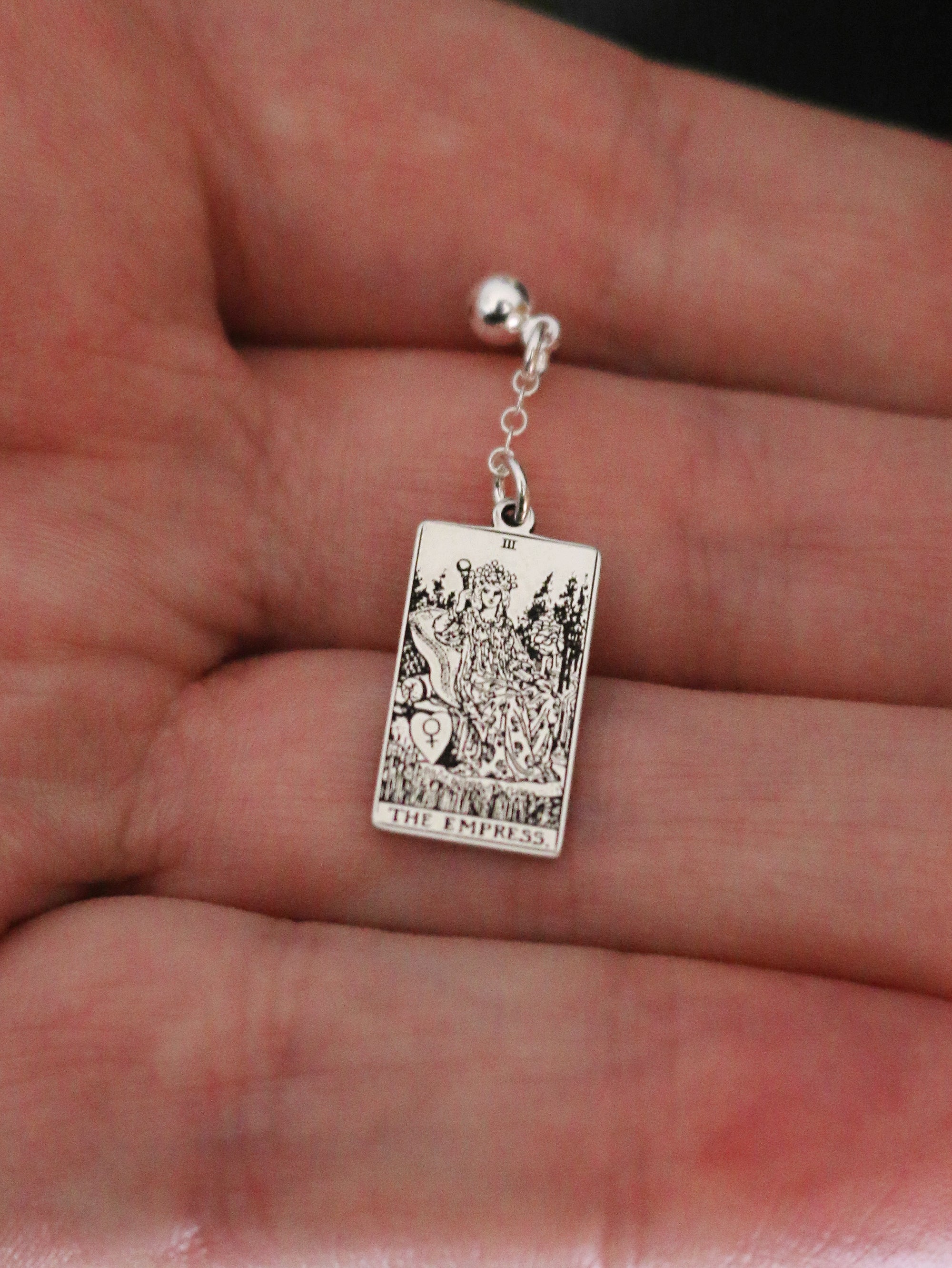 The Major Arcana Tarot Card Dangle Earring - Sterling Silver