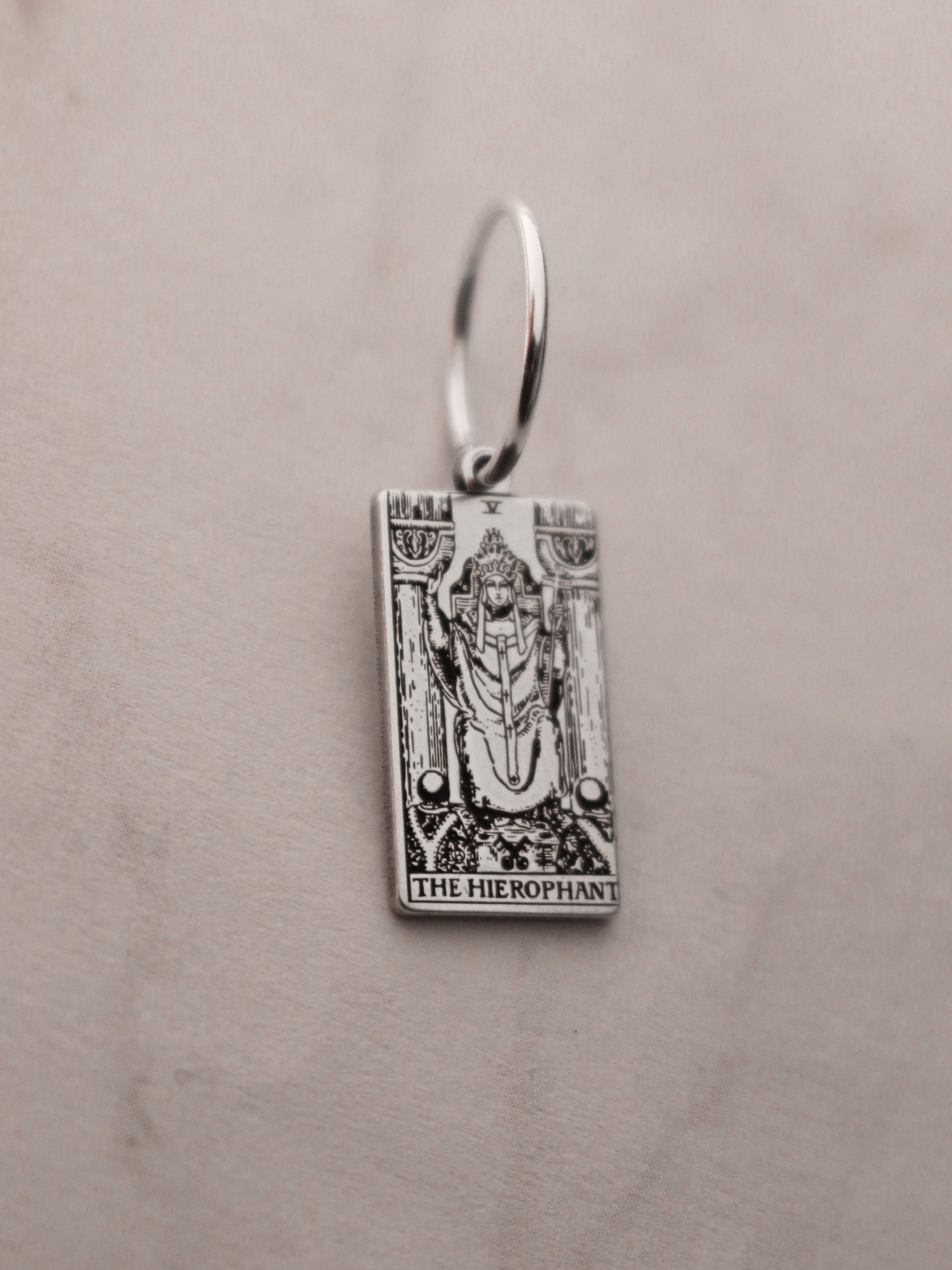 Tarot Card Hoop Earring - Sterling Silver