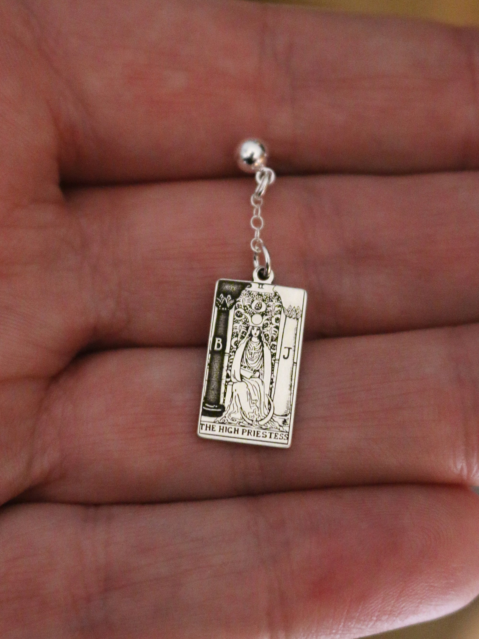 The Major Arcana Tarot Card Dangle Earring - Sterling Silver
