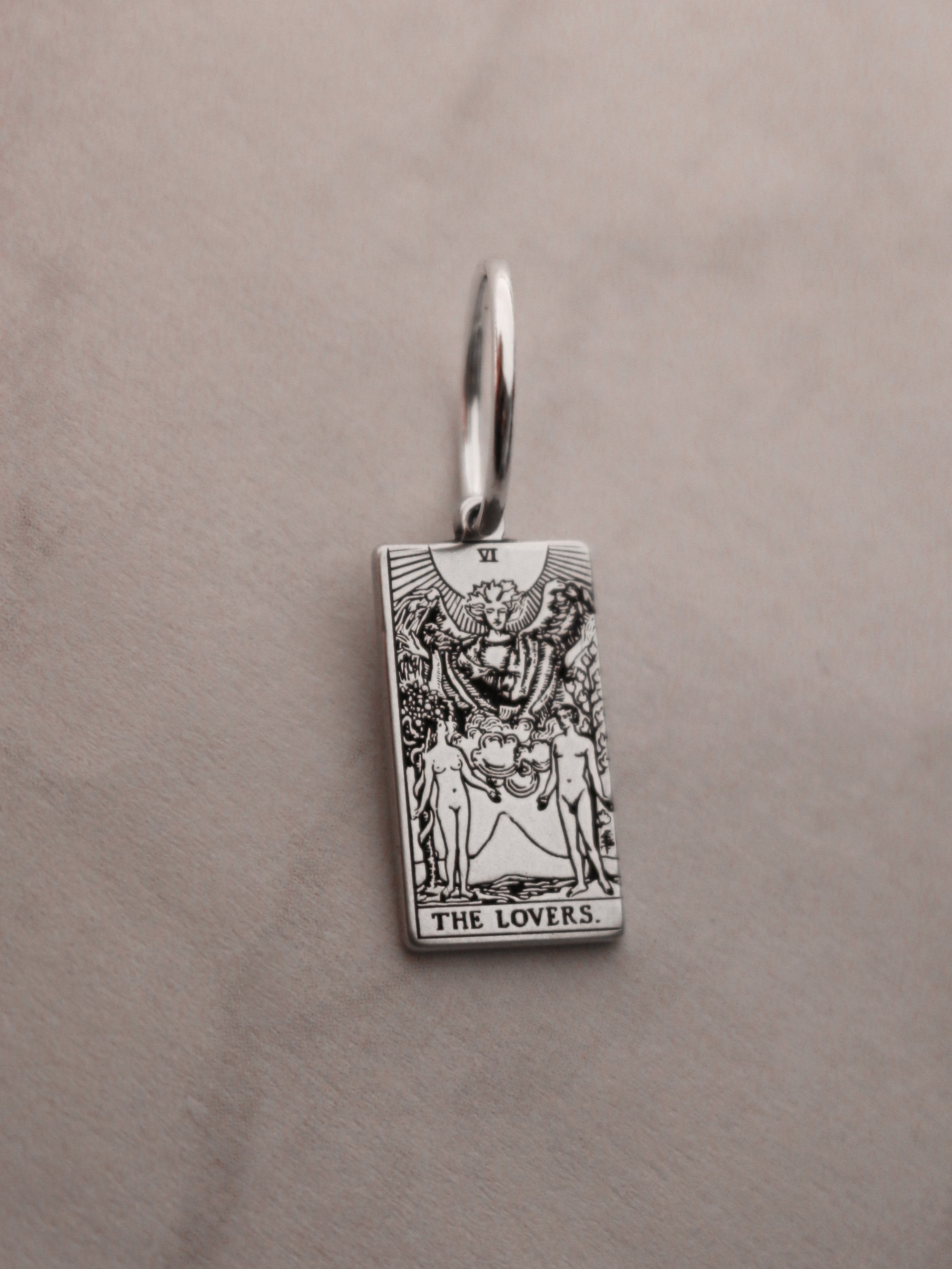 Tarot Card Hoop Earring - Sterling Silver